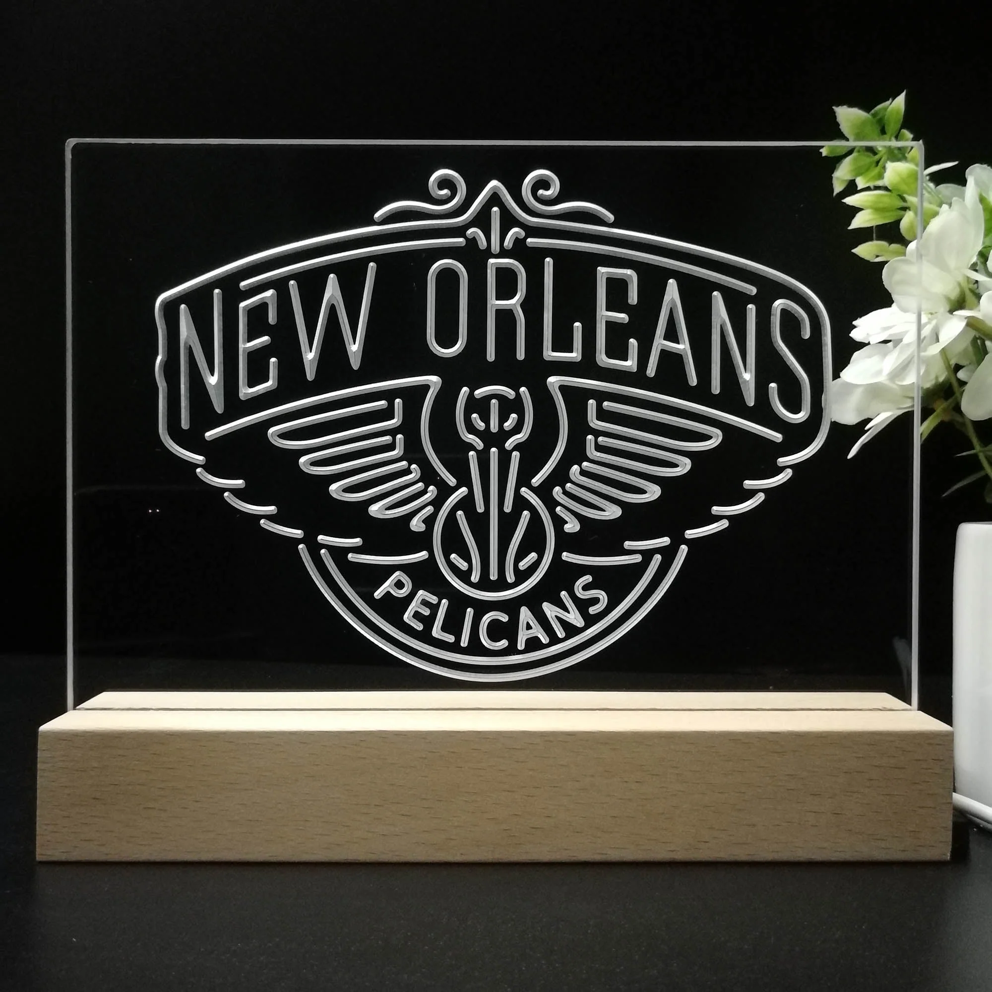 New Orleans Pelicans 3D Illusion Night Light Desk Lamp - Image 8