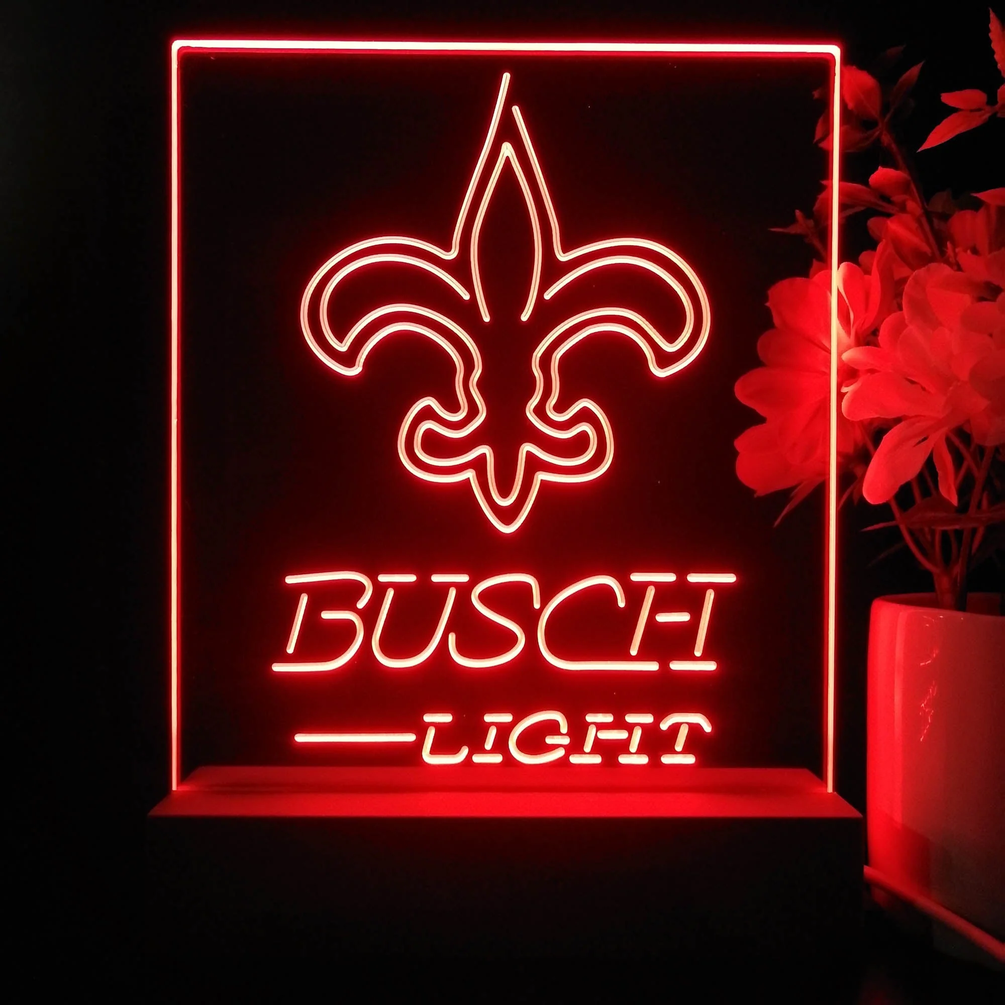 New Orleans Saints Busch Light Neon Sign Pub Bar Lamp - Image 4