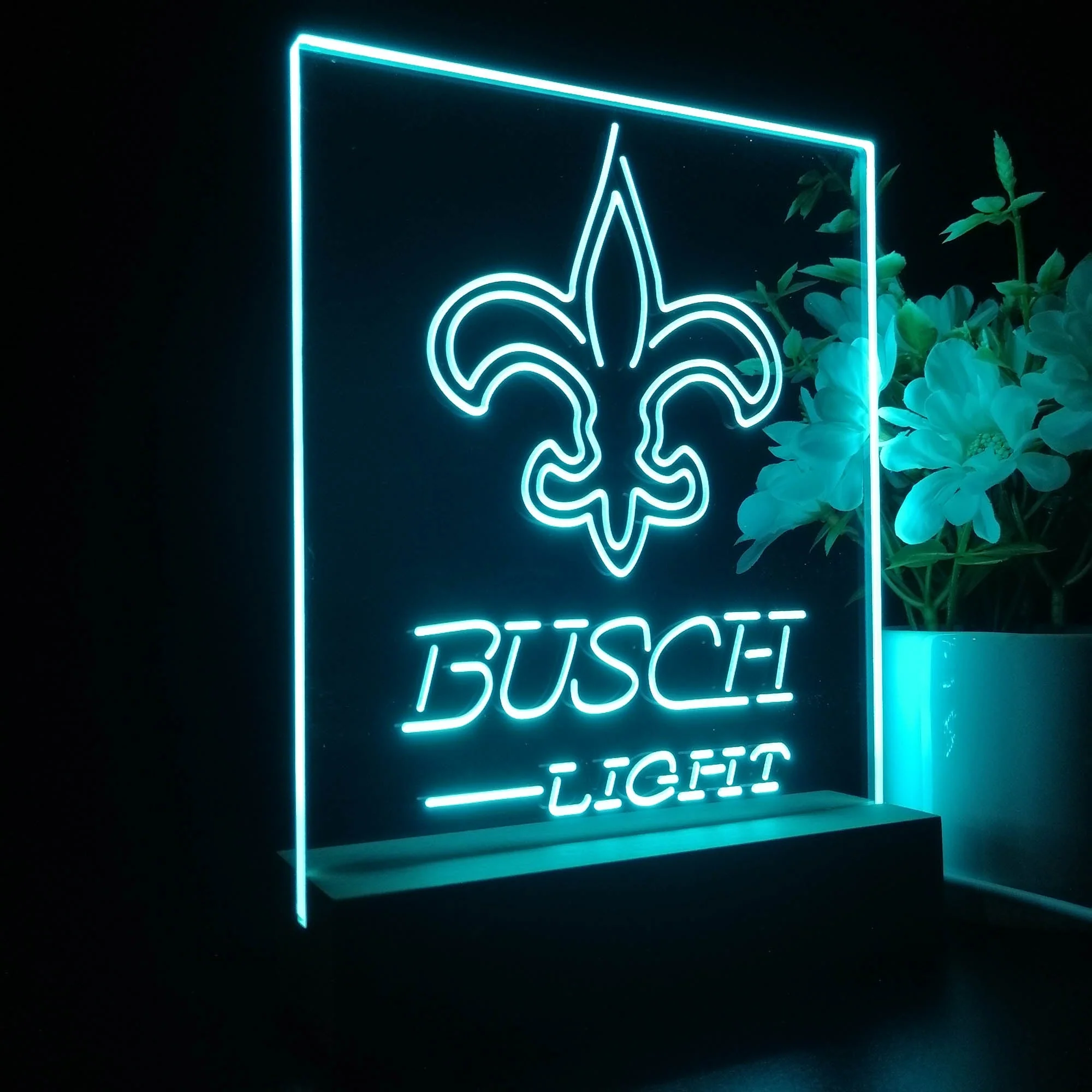 New Orleans Saints Busch Light Neon Sign Pub Bar Lamp - Image 6