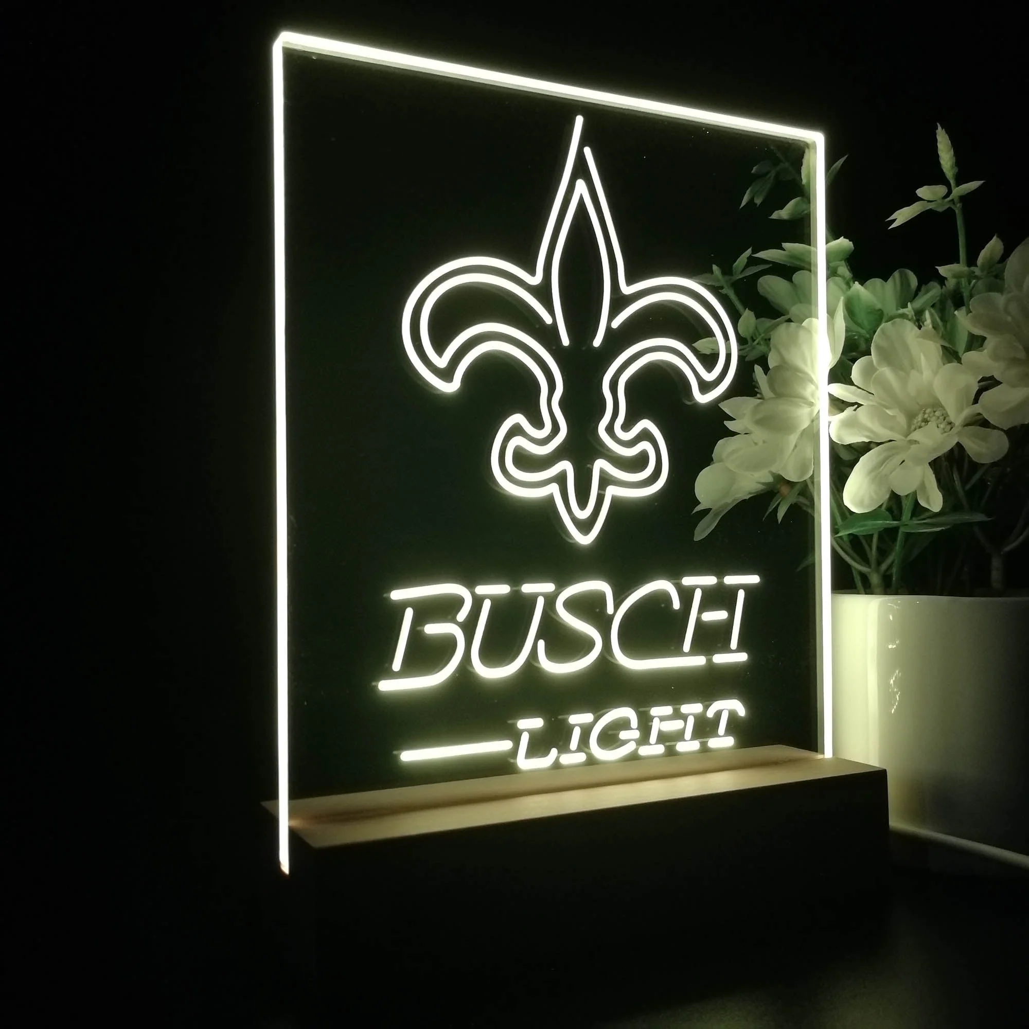 New Orleans Saints Busch Light Neon Sign Pub Bar Lamp - Image 7