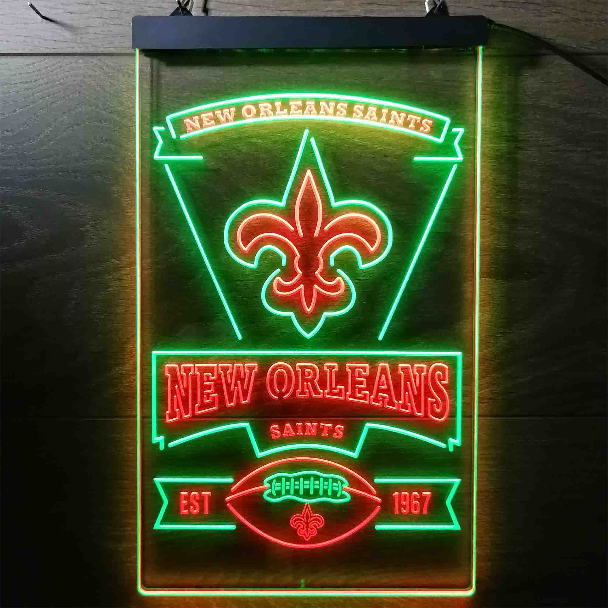 New Orleans Saints Est. 1967 Neon-Like LED Sign - Image 11