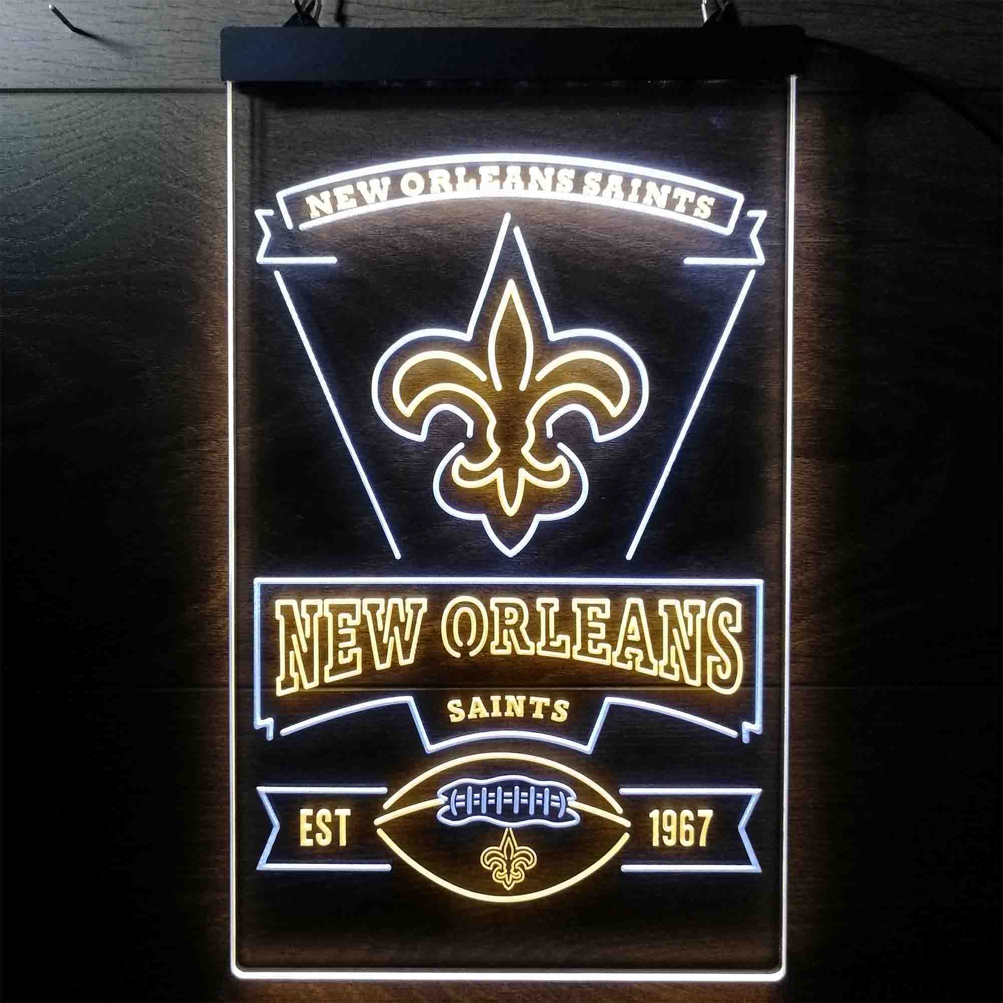 New Orleans Saints Est. 1967 Neon-Like LED Sign - Image 12