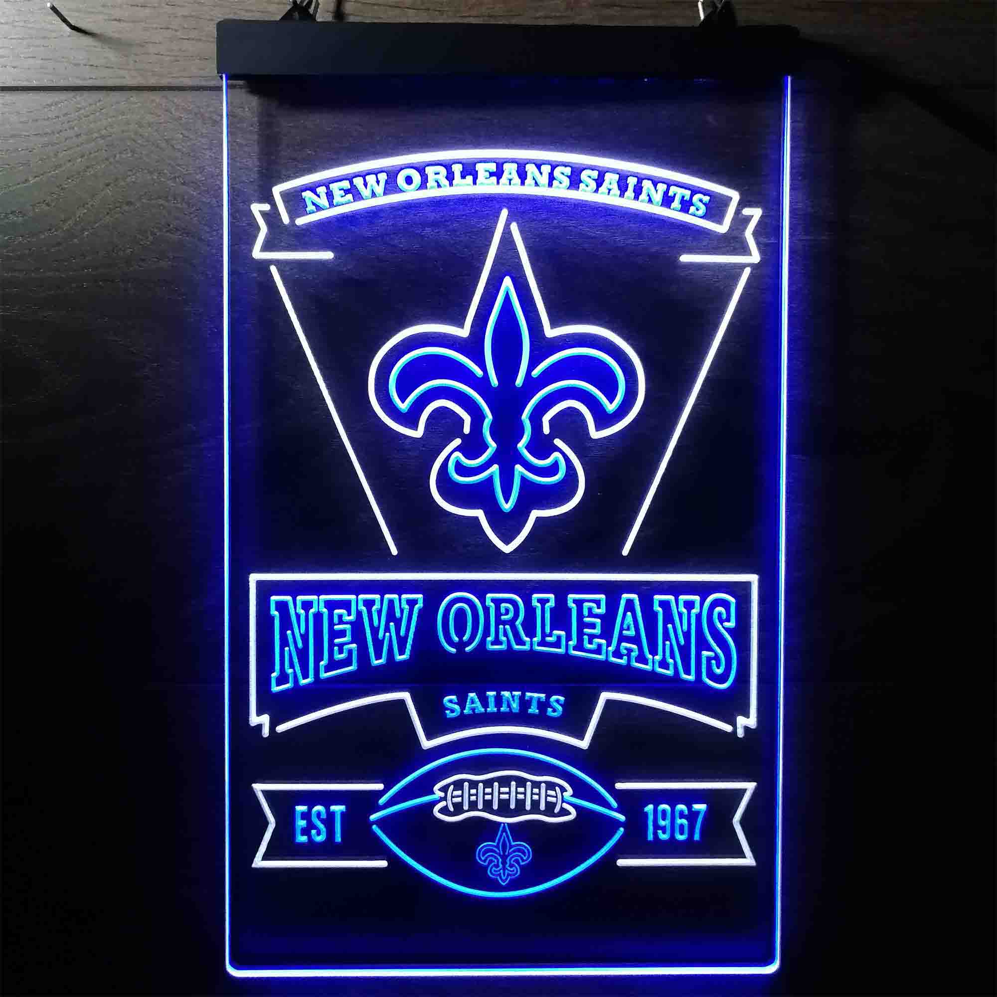 New Orleans Saints Est. 1967 Neon-Like LED Sign - Image 13