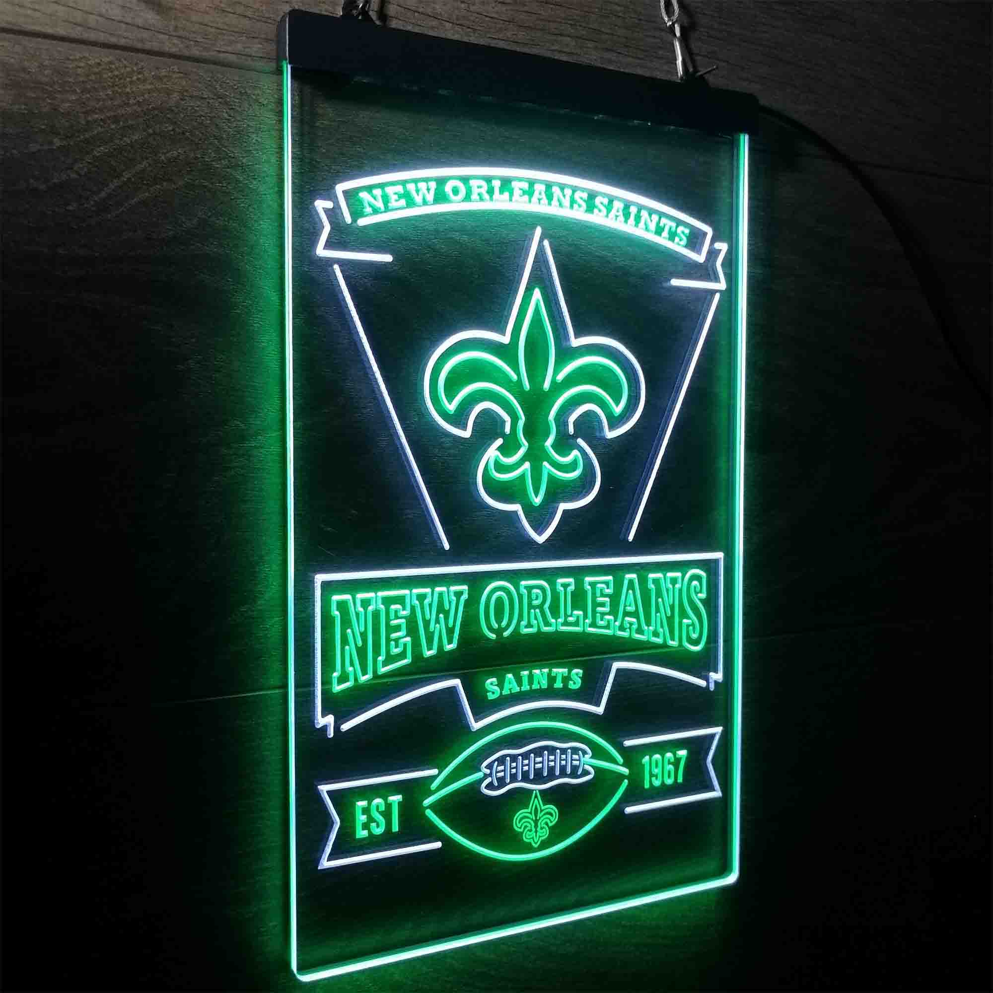 New Orleans Saints Est. 1967 Neon-Like LED Sign - Image 15
