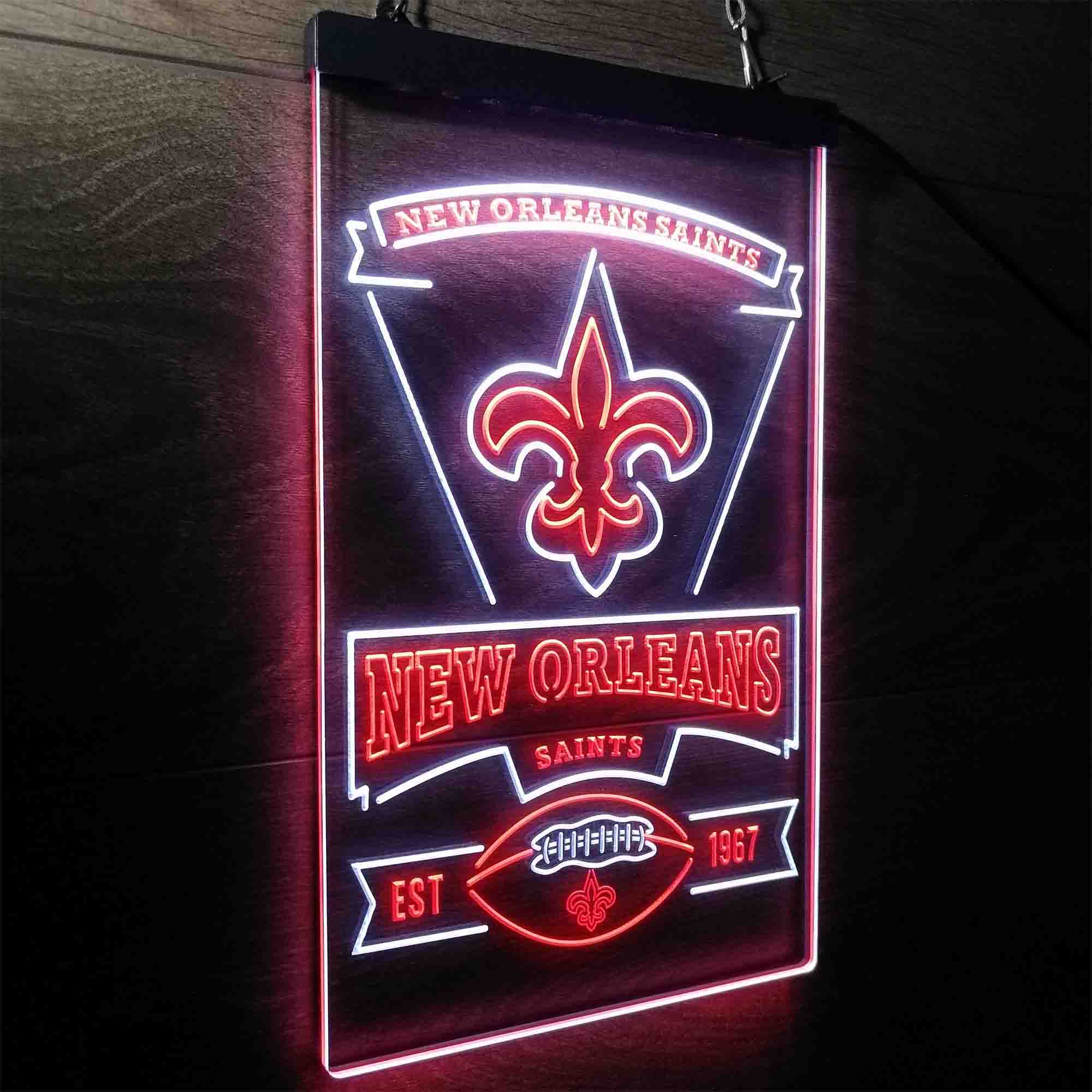 New Orleans Saints Est. 1967 Neon-Like LED Sign - Image 16