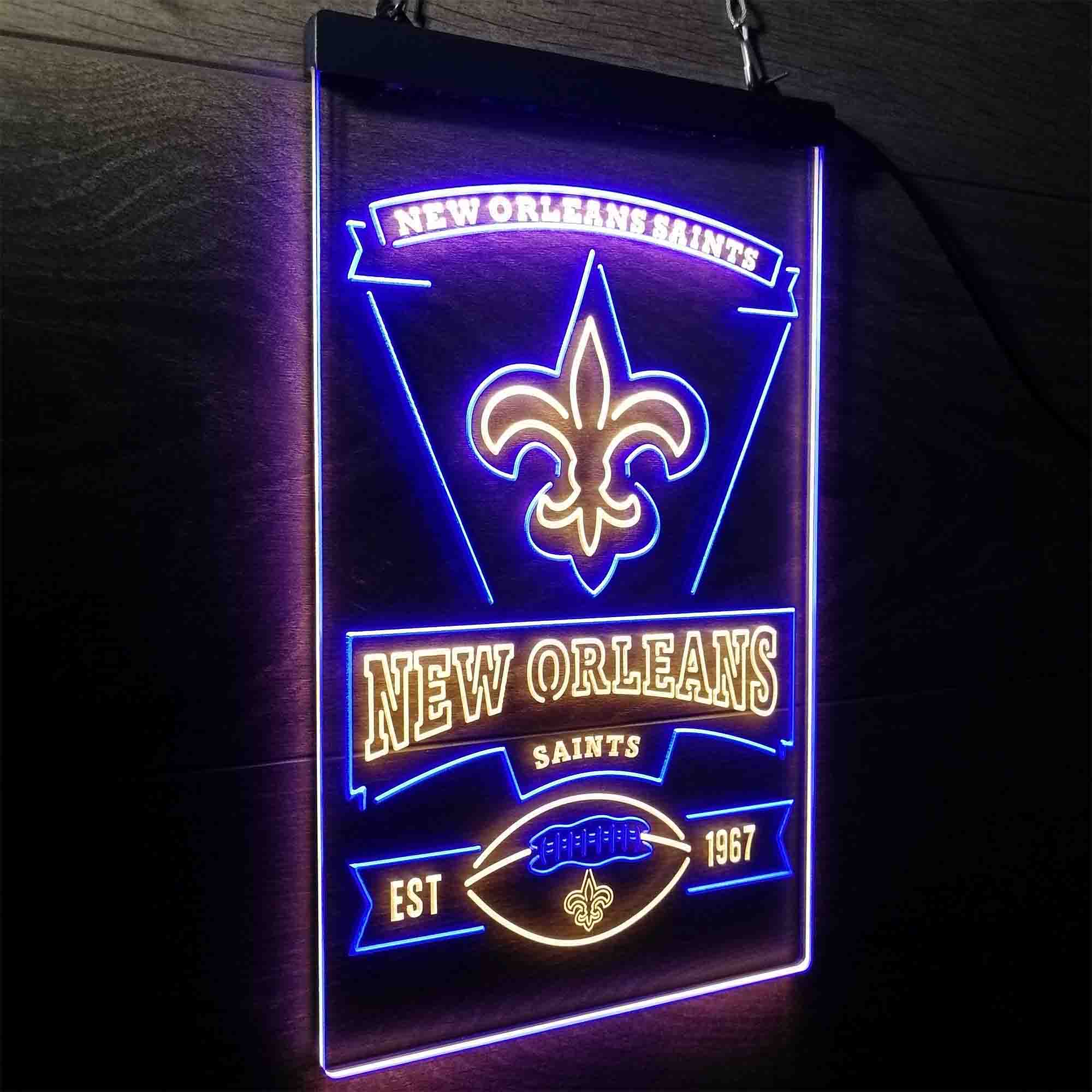 New Orleans Saints Est. 1967 Neon-Like LED Sign - Image 18
