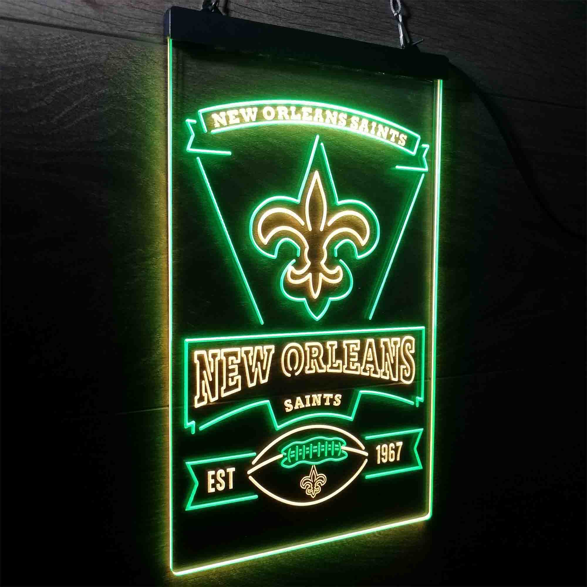 New Orleans Saints Est. 1967 Neon-Like LED Sign - Image 21