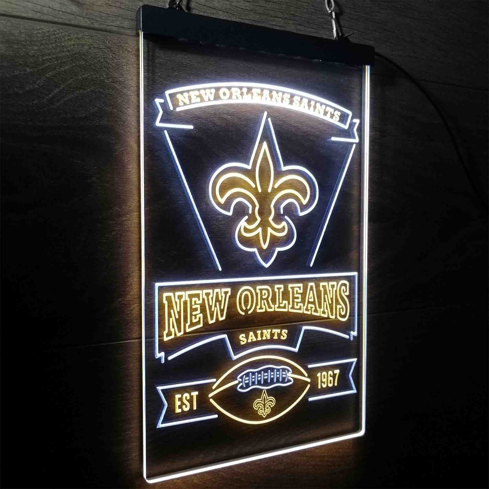 New Orleans Saints Est. 1967 Neon-Like LED Sign - Image 25