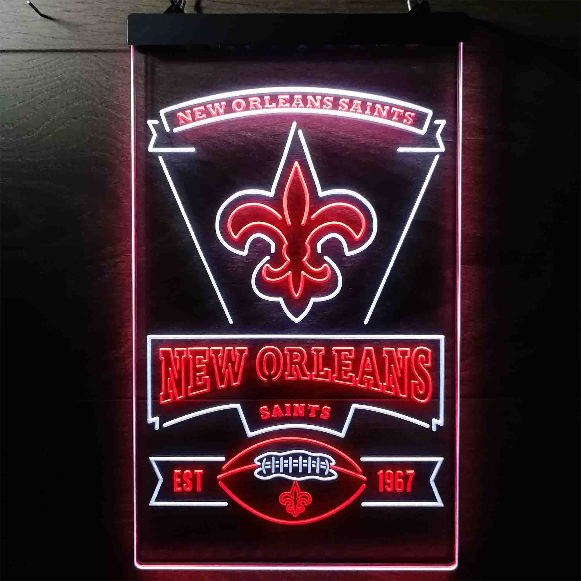 New Orleans Saints Est. 1967 Neon-Like LED Sign - Image 3
