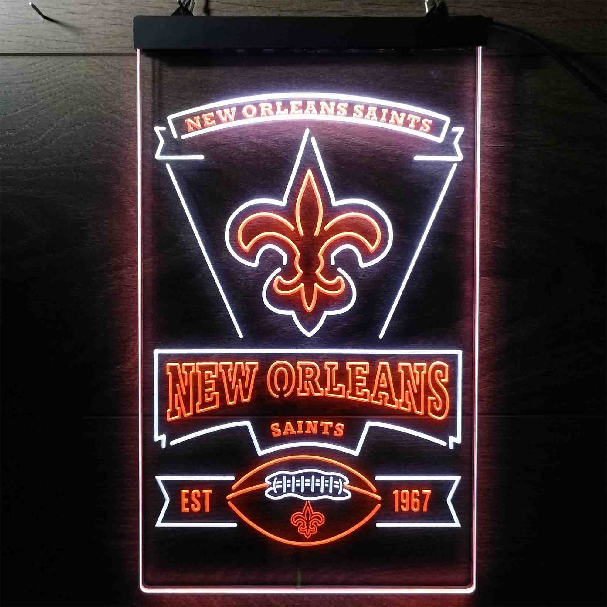New Orleans Saints Est. 1967 Neon-Like LED Sign - Image 6