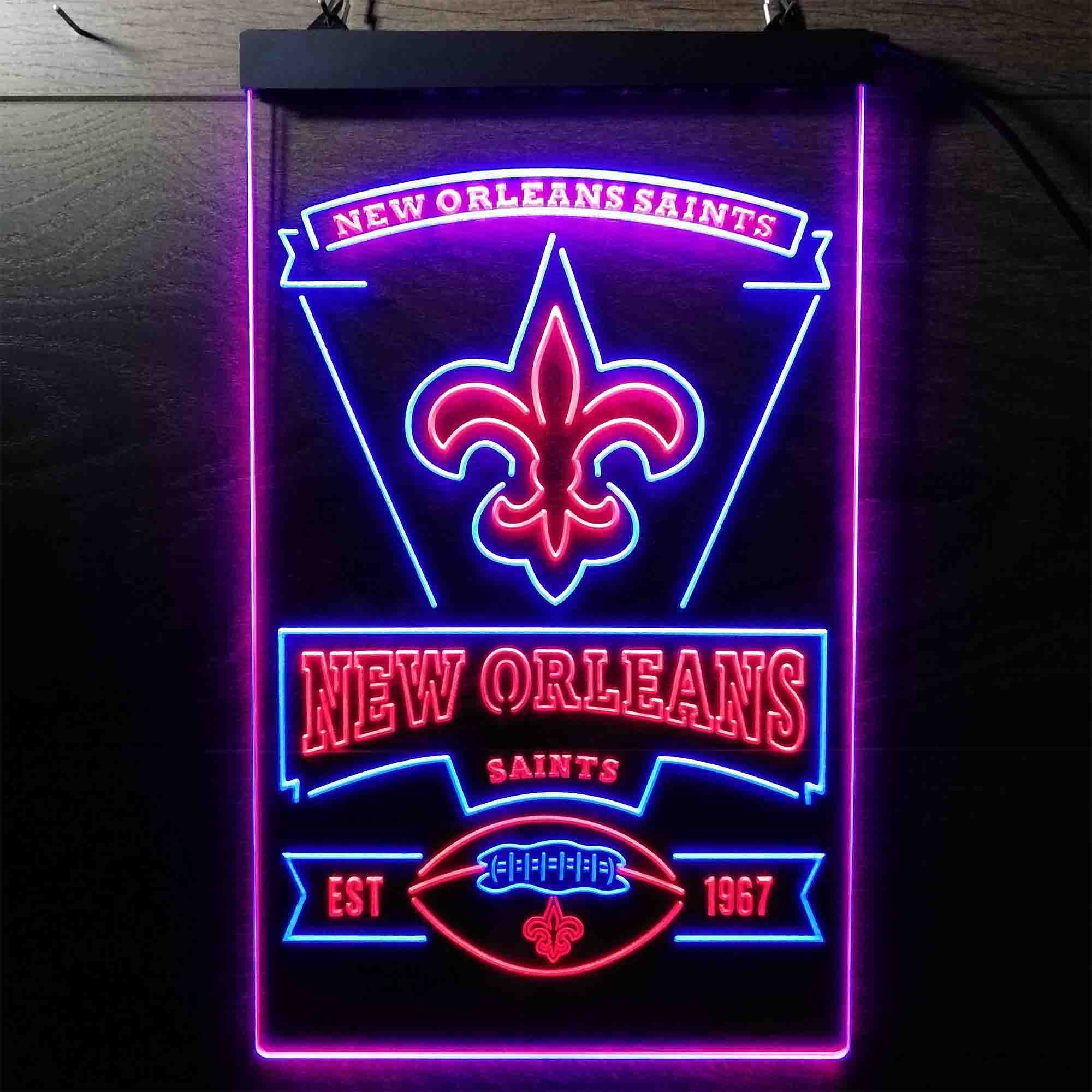 New Orleans Saints Est. 1967 Neon-Like LED Sign - Image 7