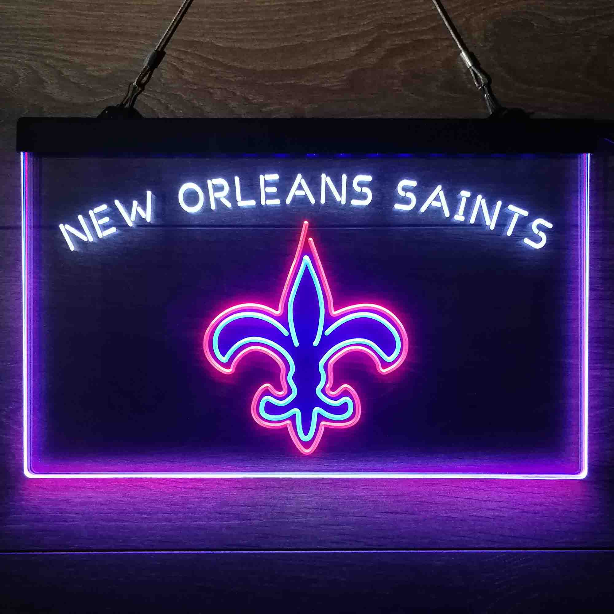 New Orleans Saints Neon 3-Color LED Sign - Image 10