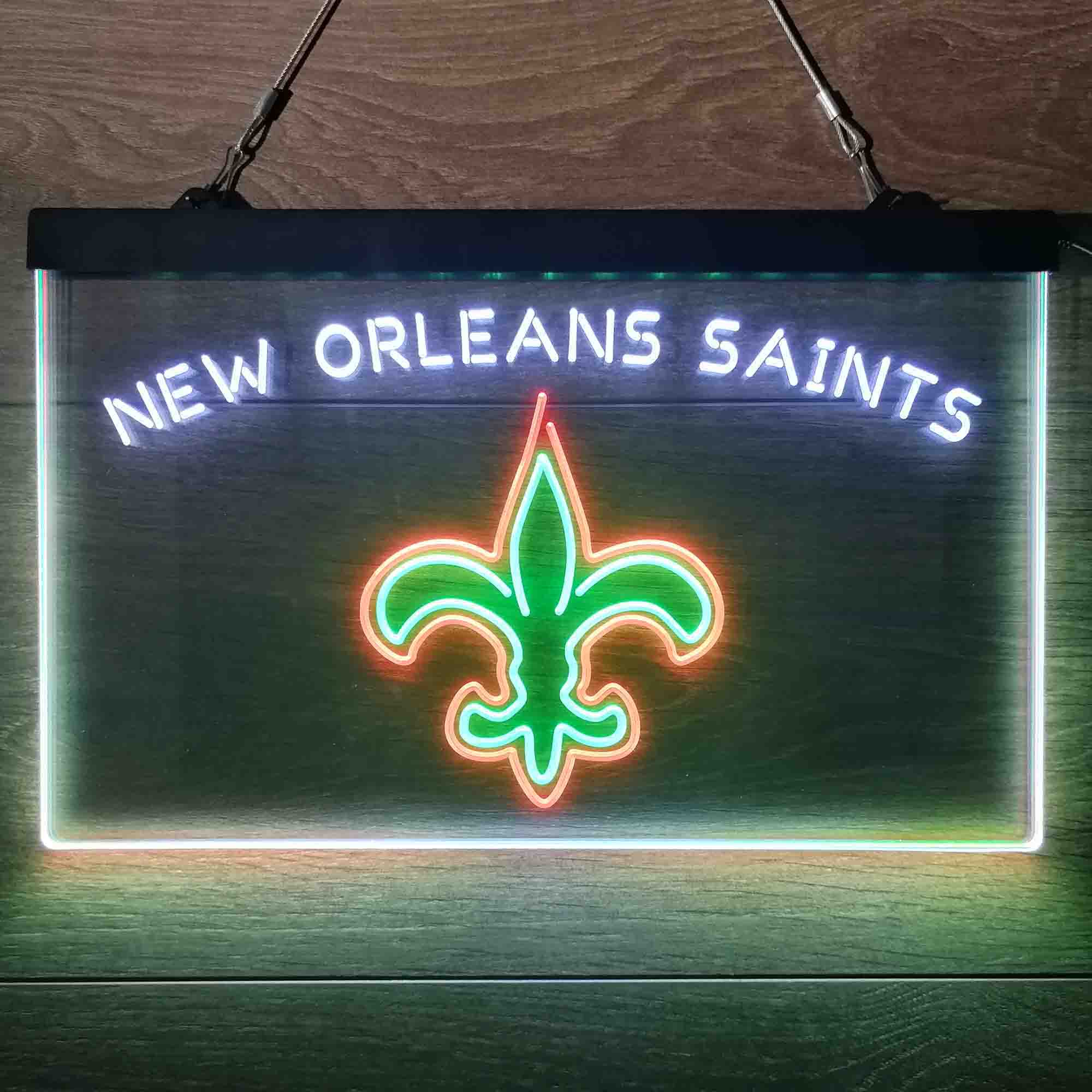 New Orleans Saints Neon 3-Color LED Sign - Image 2