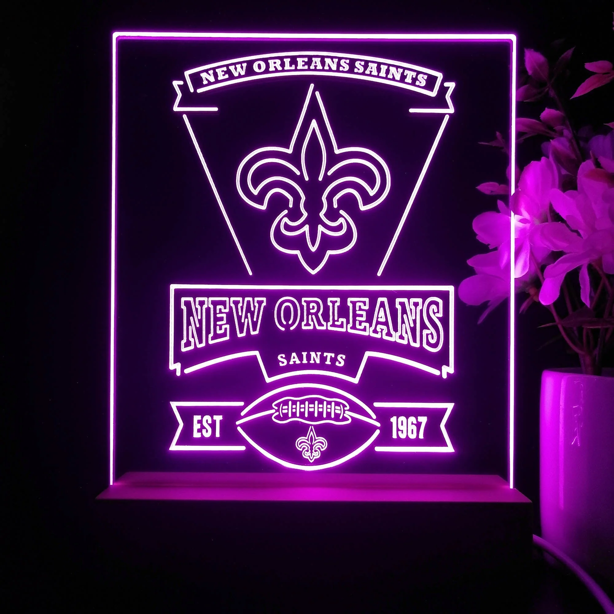 New Orleans Saints Neon Sign Pub Bar Lamp - Image 3