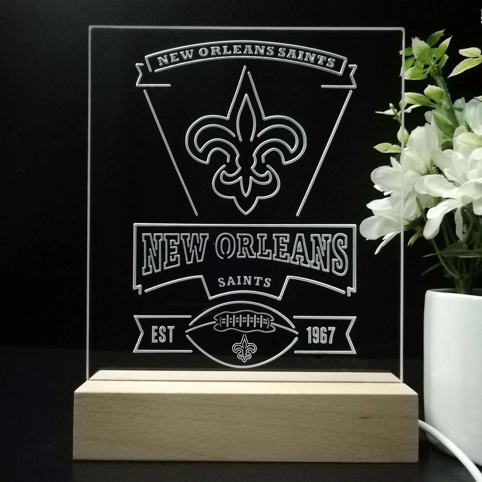 New Orleans Saints Neon Sign Pub Bar Lamp - Image 8