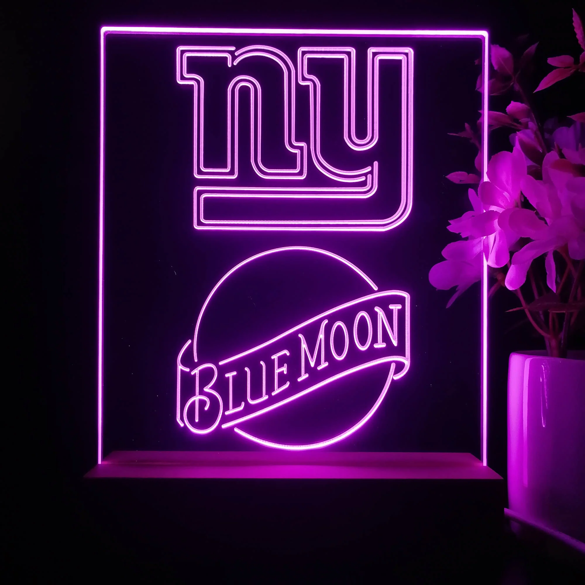 New York Giants Blue Moon Neon Sign Pub Bar Lamp - Image 4