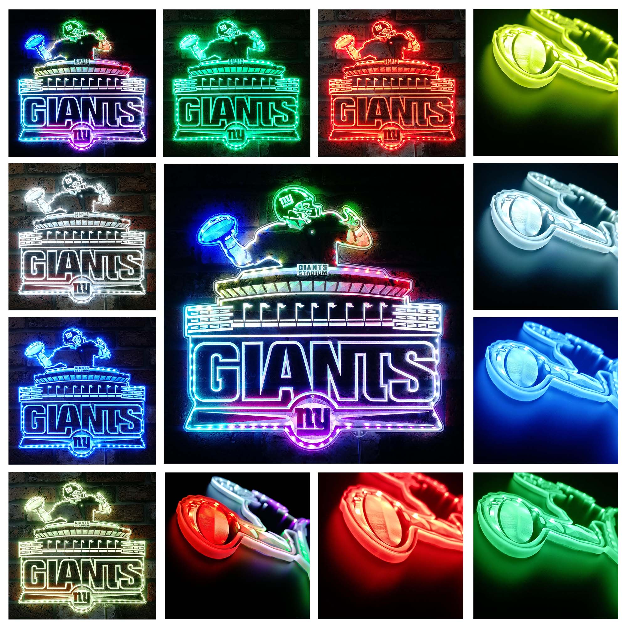 New York Giants Neon LED Sign with Dynamic RGB Colors - Image 2