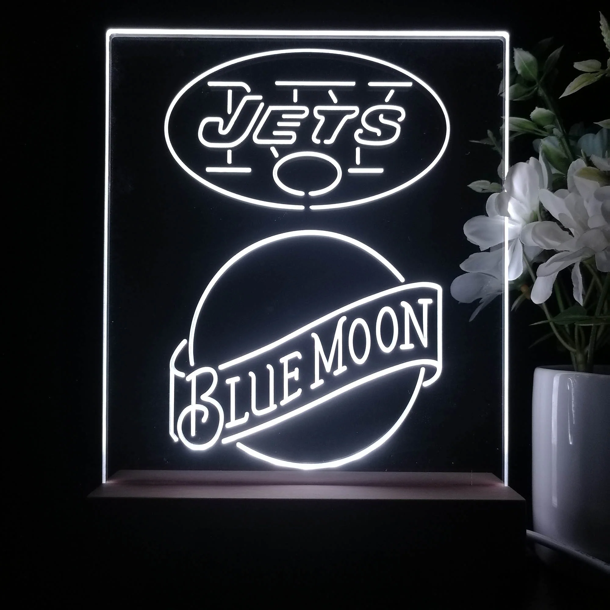 New York Jets Blue Moon Neon Sign Pub Bar Lamp - Image 3