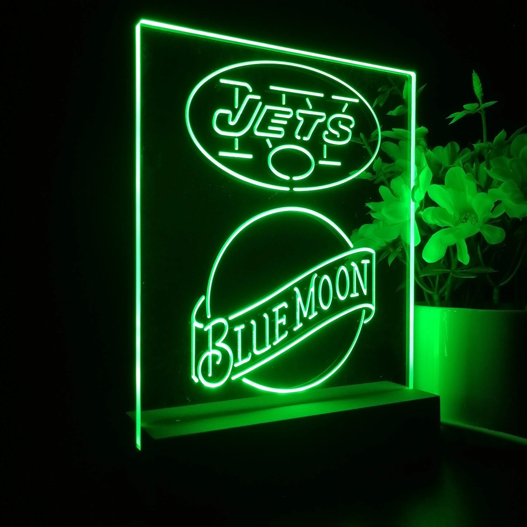 New York Jets Blue Moon Neon Sign Pub Bar Lamp - Image 6