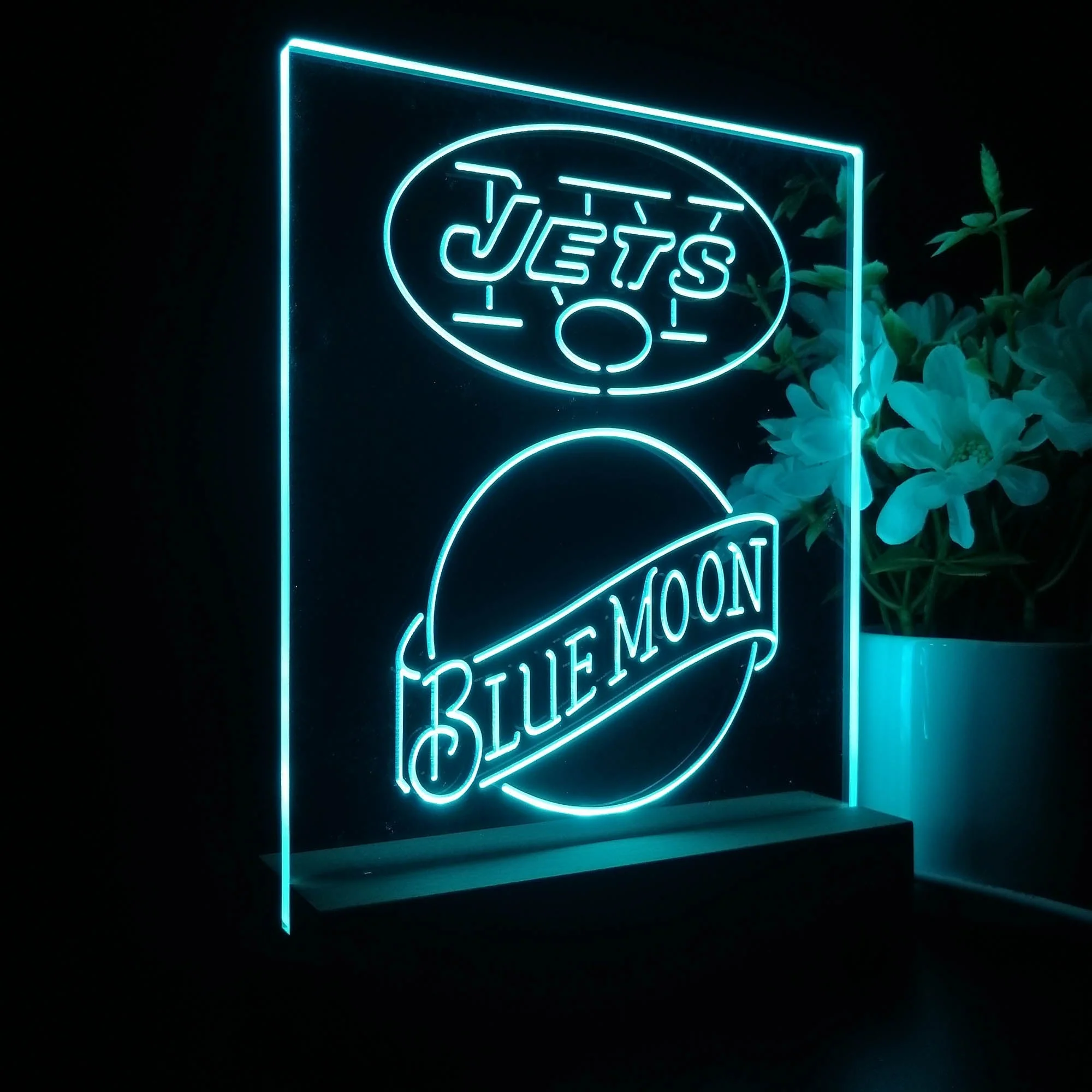 New York Jets Blue Moon Neon Sign Pub Bar Lamp - Image 7