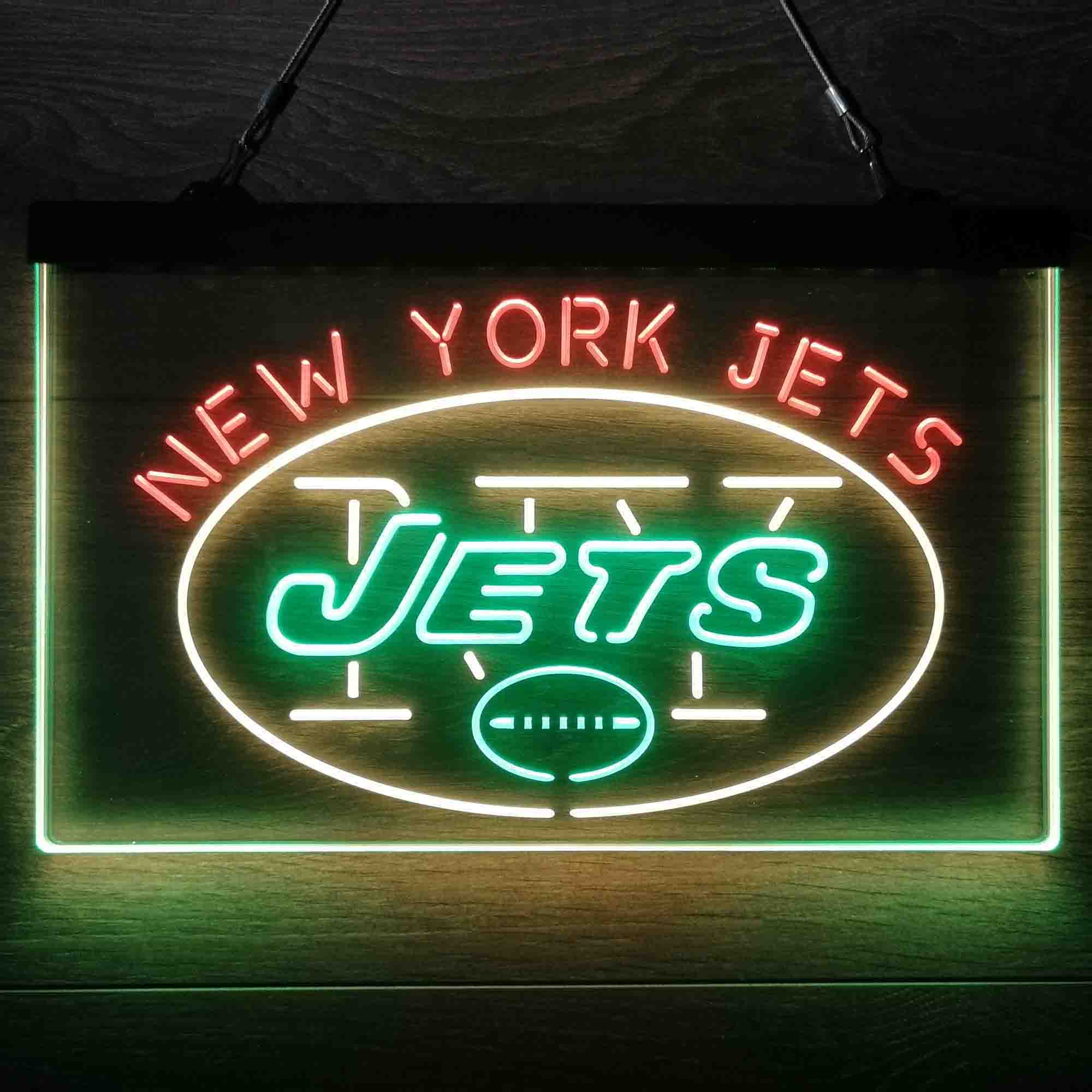 New York Jets Neon 3-Color LED Sign - Image 2