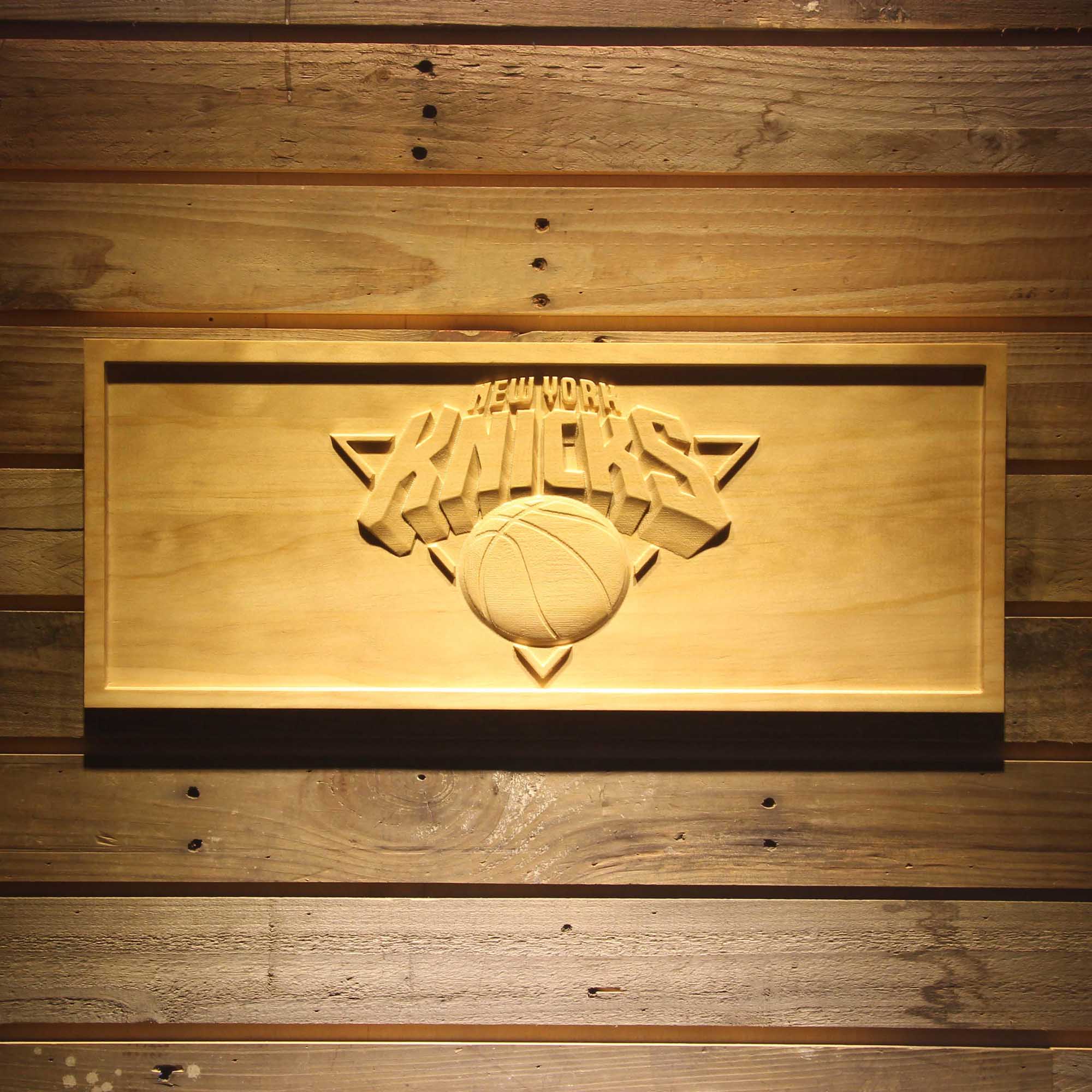 New York Knickerbockers 3D Solid Wooden Craving Sign