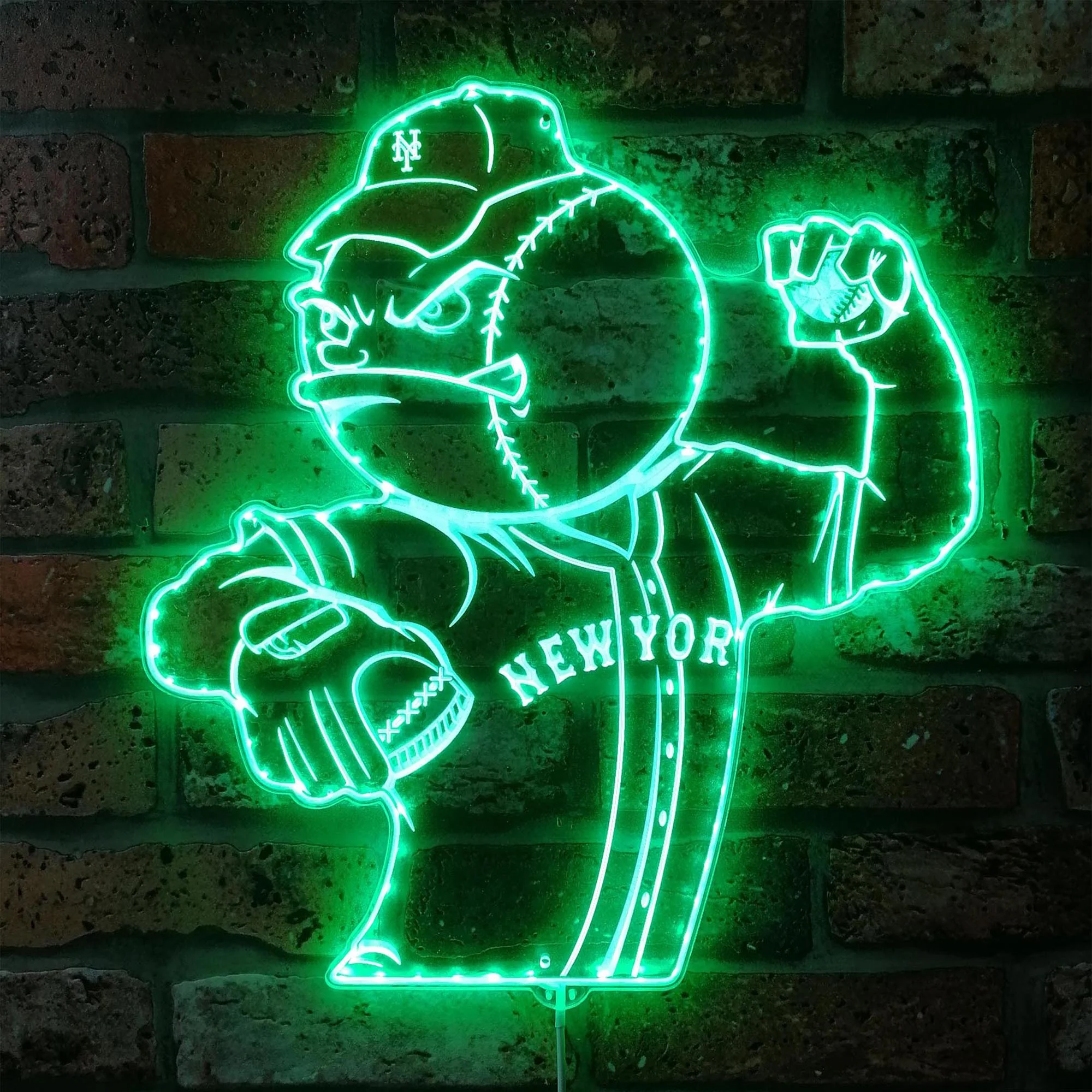 New York Mets Mascot Neon LED Sign with Dynamic RGB Colors - Image 6