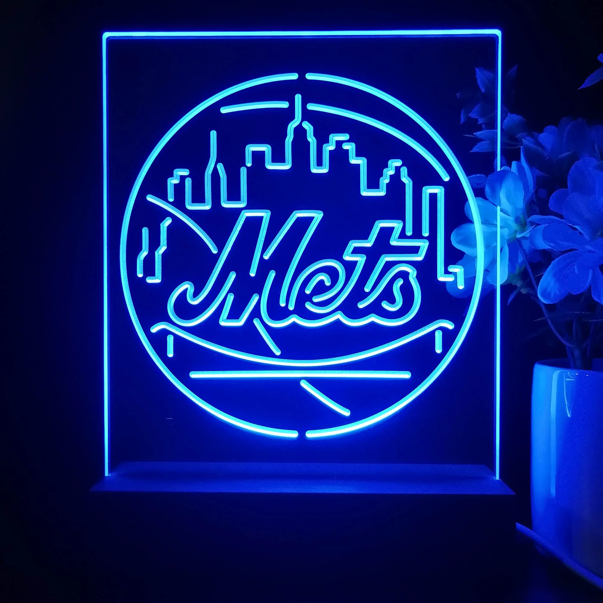New York Mets Neon Sign Table Top Lamp - Image 3