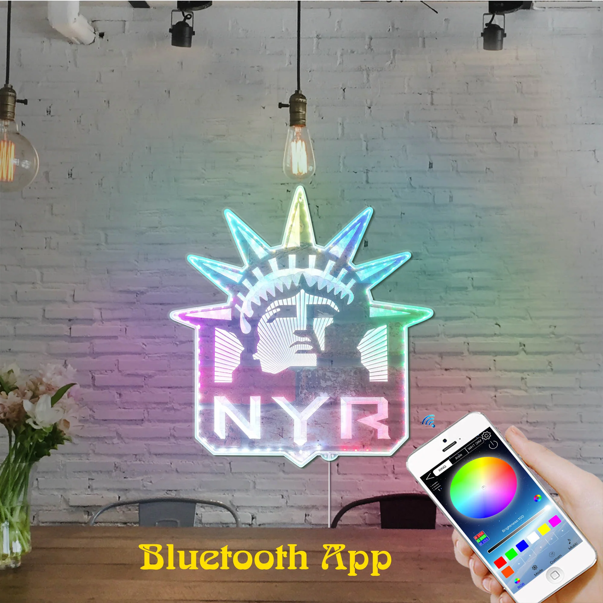 New York Rangers Neon LED Sign with Dynamic RGB Colors - Image 7