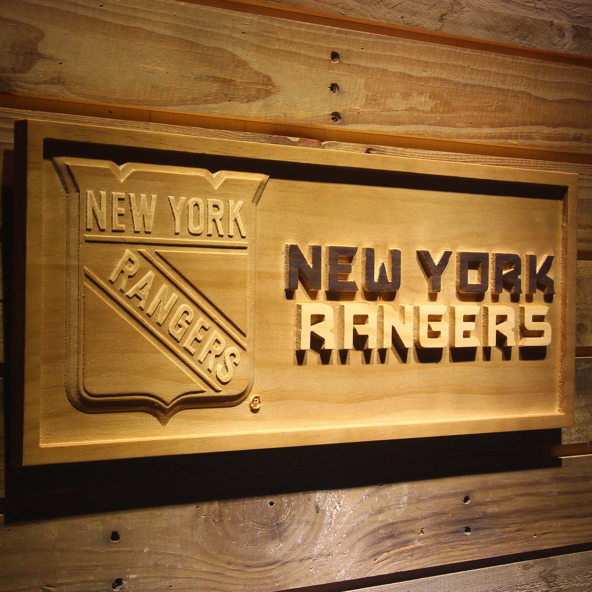 New York Rangers 3D Solid Wooden Craving Sign - Image 2