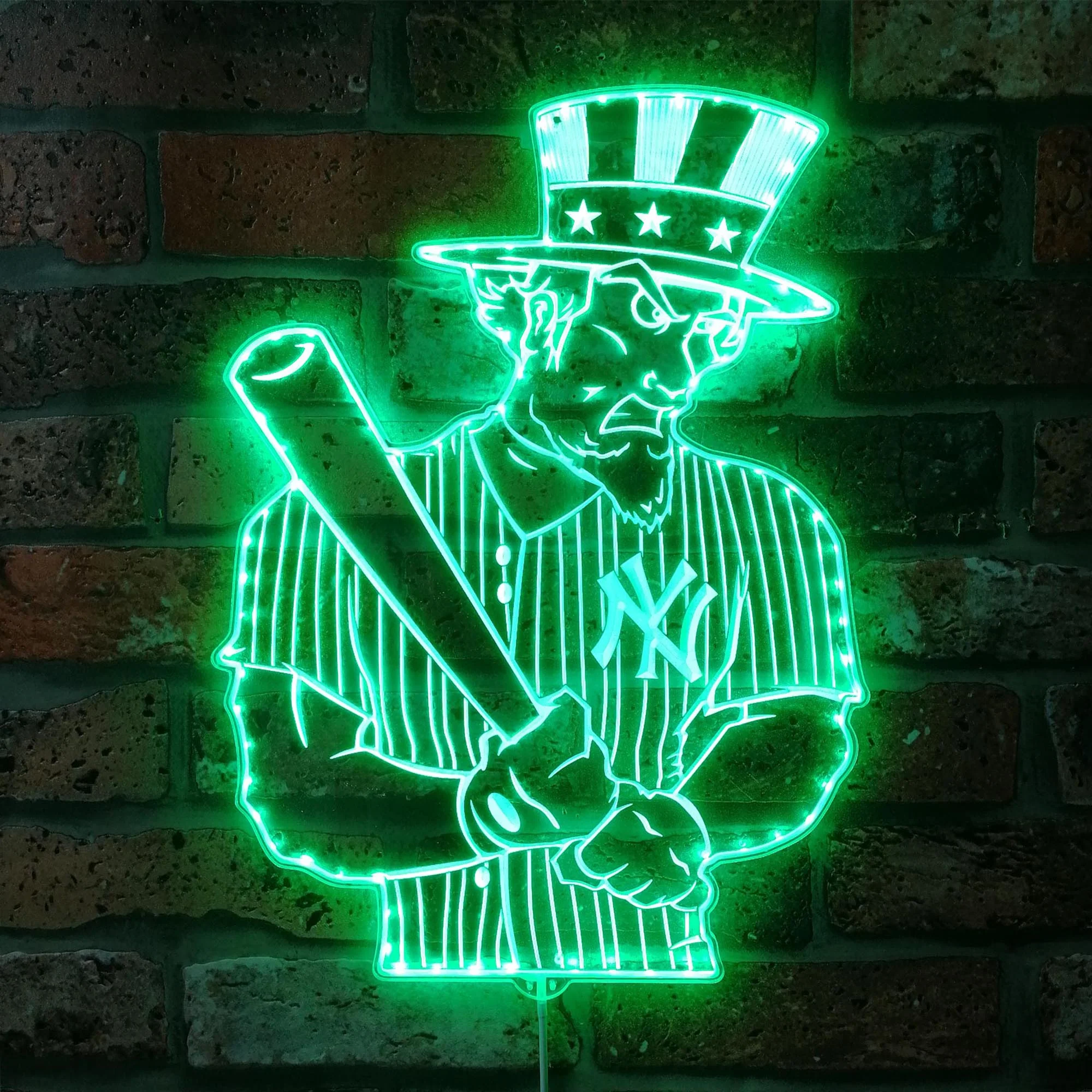 New York Yankees Mascot Neon LED Sign with Dynamic RGB Colors - Image 6