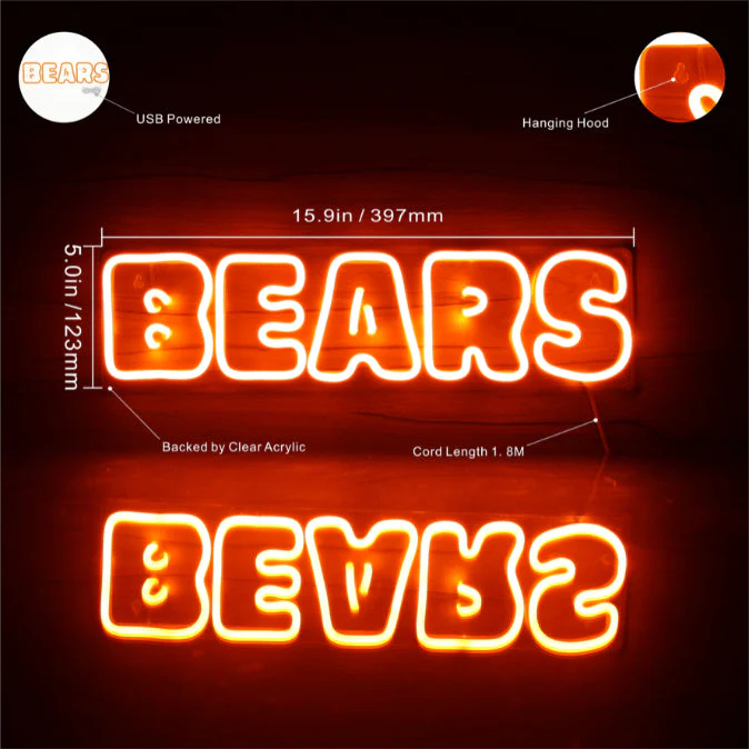 NFL Chicago BEARS Handmade Neon Flex LED Sign - Image 3