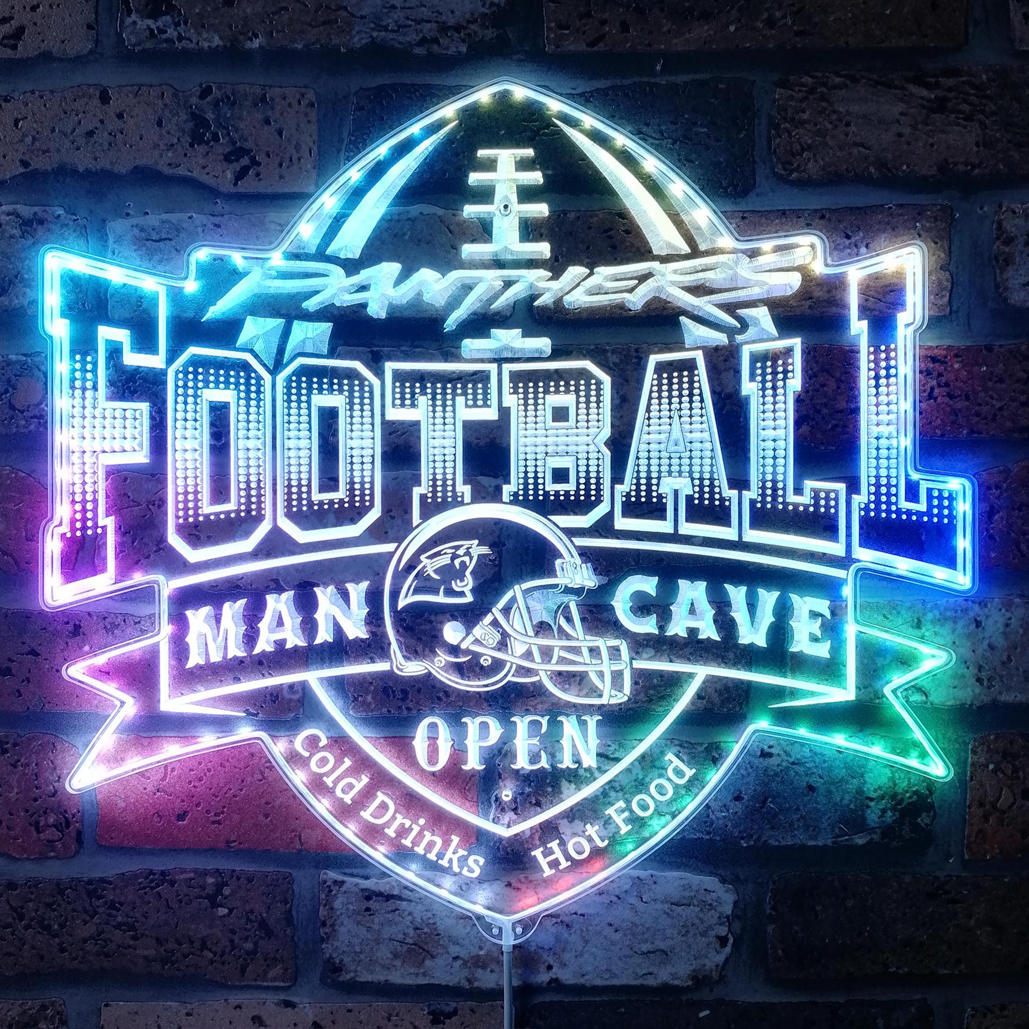 NFL Carolina Panthers Sport Neon LED Sign with Dynamic RGB Colors