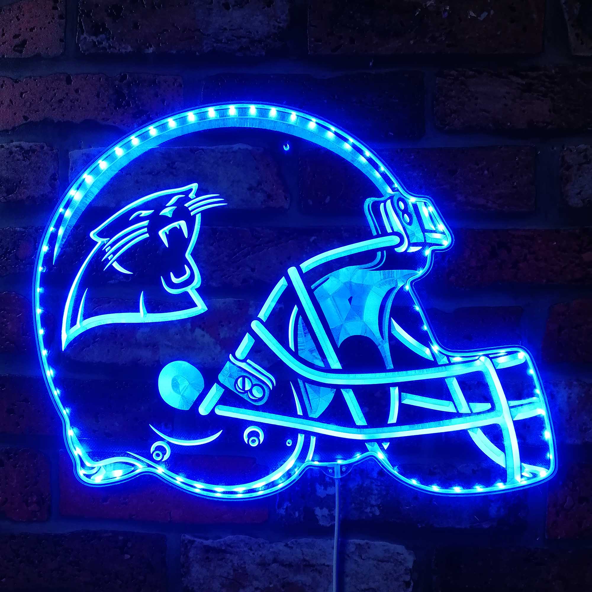 NFL Carolina Panthers Sport Neon LED Sign with Dynamic RGB Colors - Image 4