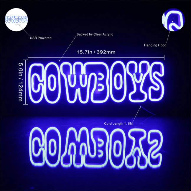 NFL COWBOYS Handmade Neon Flex LED Sign - Image 3