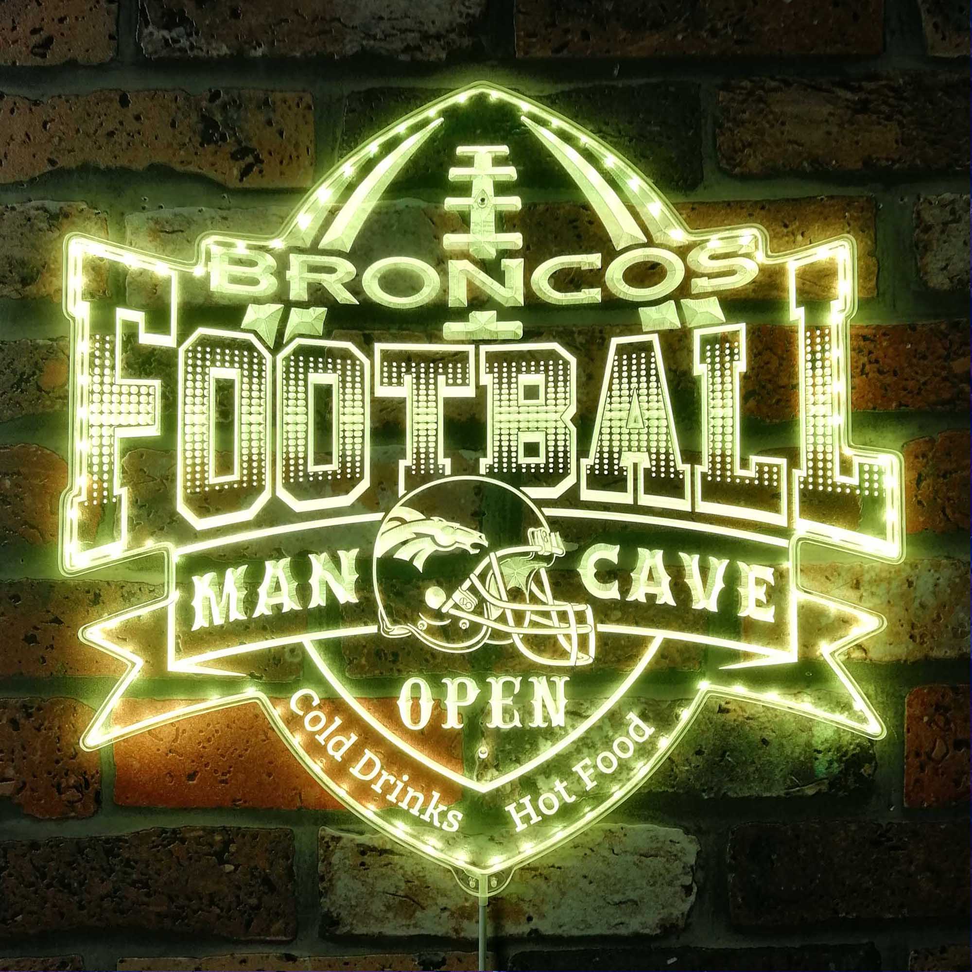 NFL Denver Broncos Football Neon LED Sign with Dynamic RGB Colors - Image 8