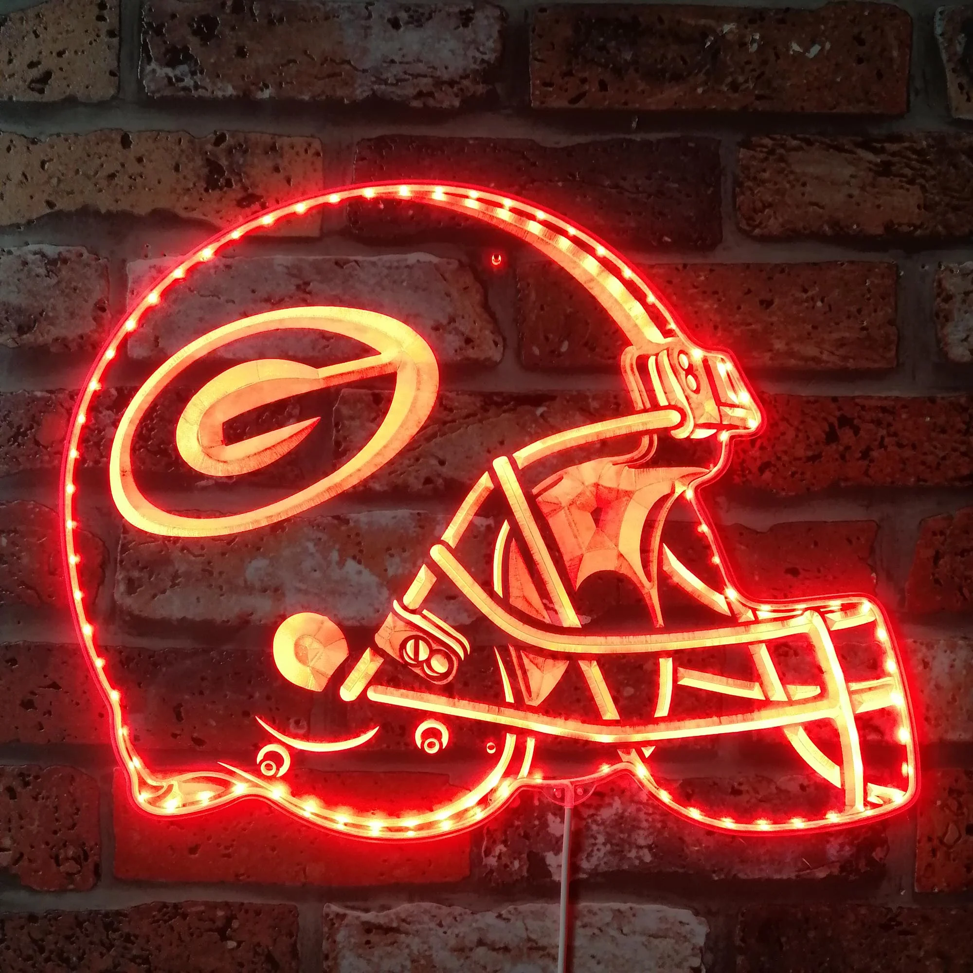 NFL Green Bay Packers Football Neon LED Sign with Dynamic RGB Colors - Image 3