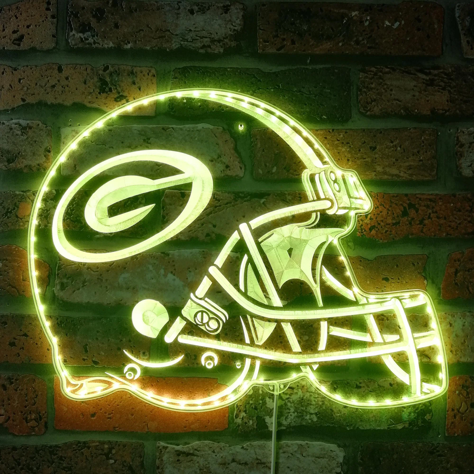 NFL Green Bay Packers Football Neon LED Sign with Dynamic RGB Colors - Image 7