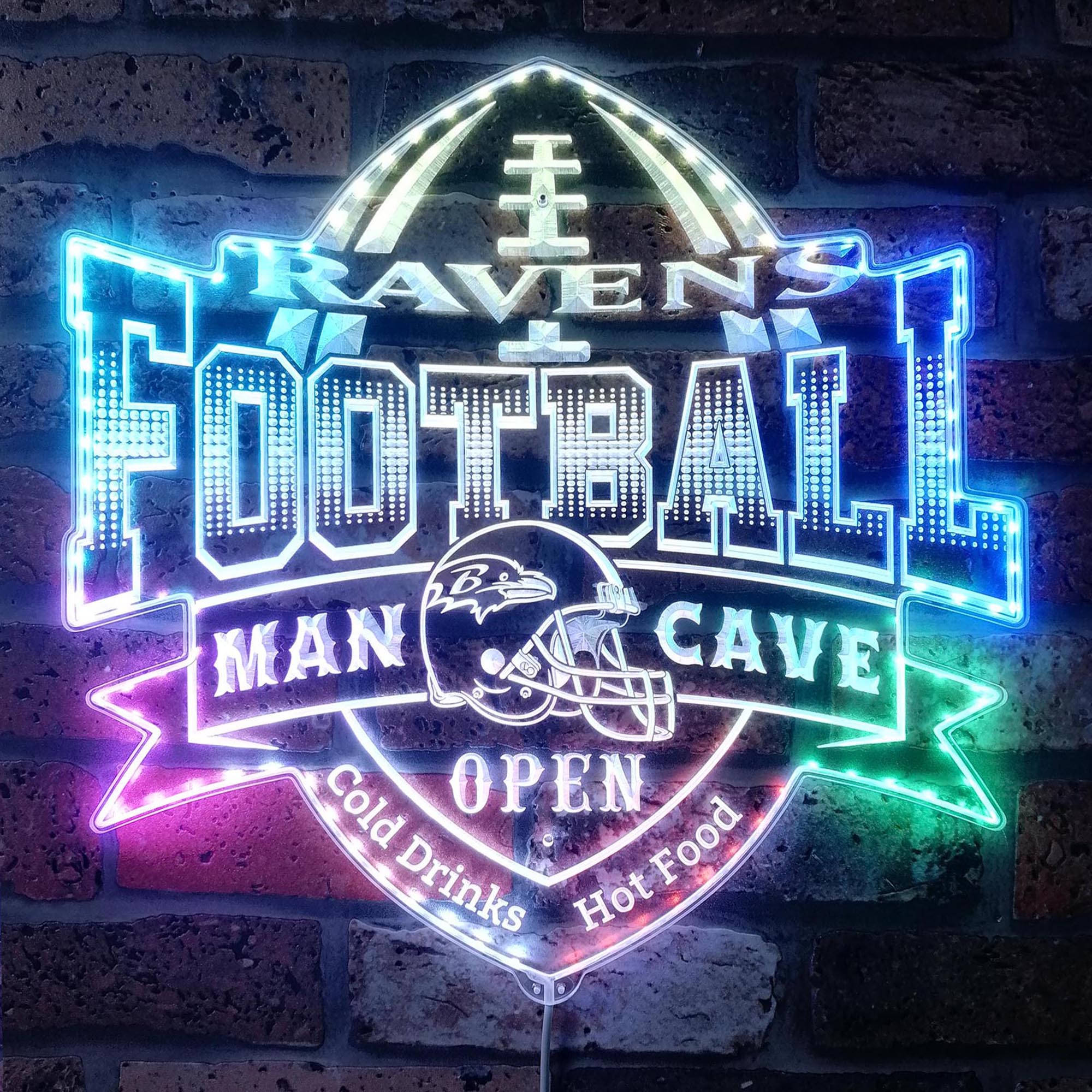 Baltimore Ravens Neon LED Sign with Dynamic RGB Colors