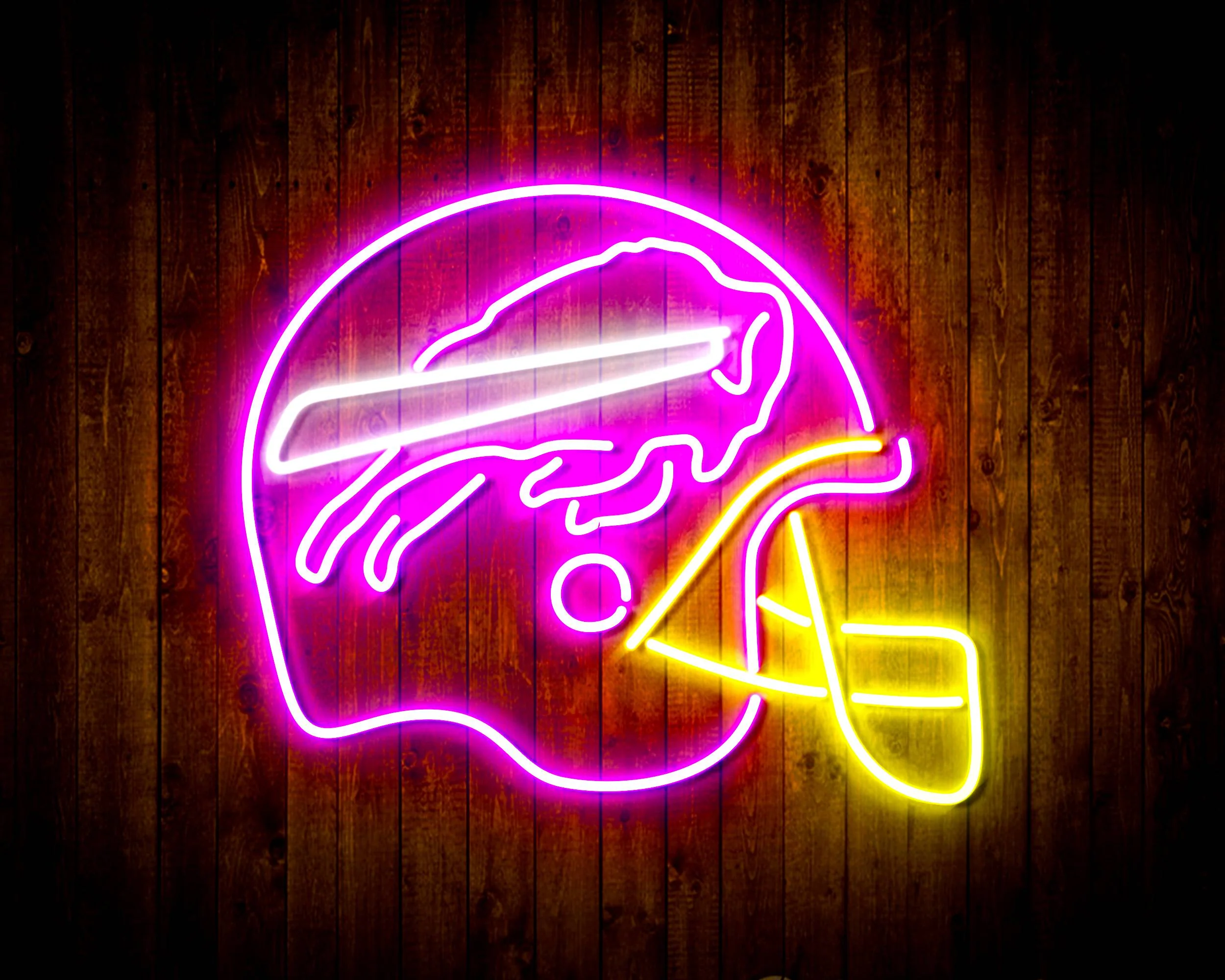 NFL Helmet Buffalo Bills Bar Neon Flex LED Sign - Image 4