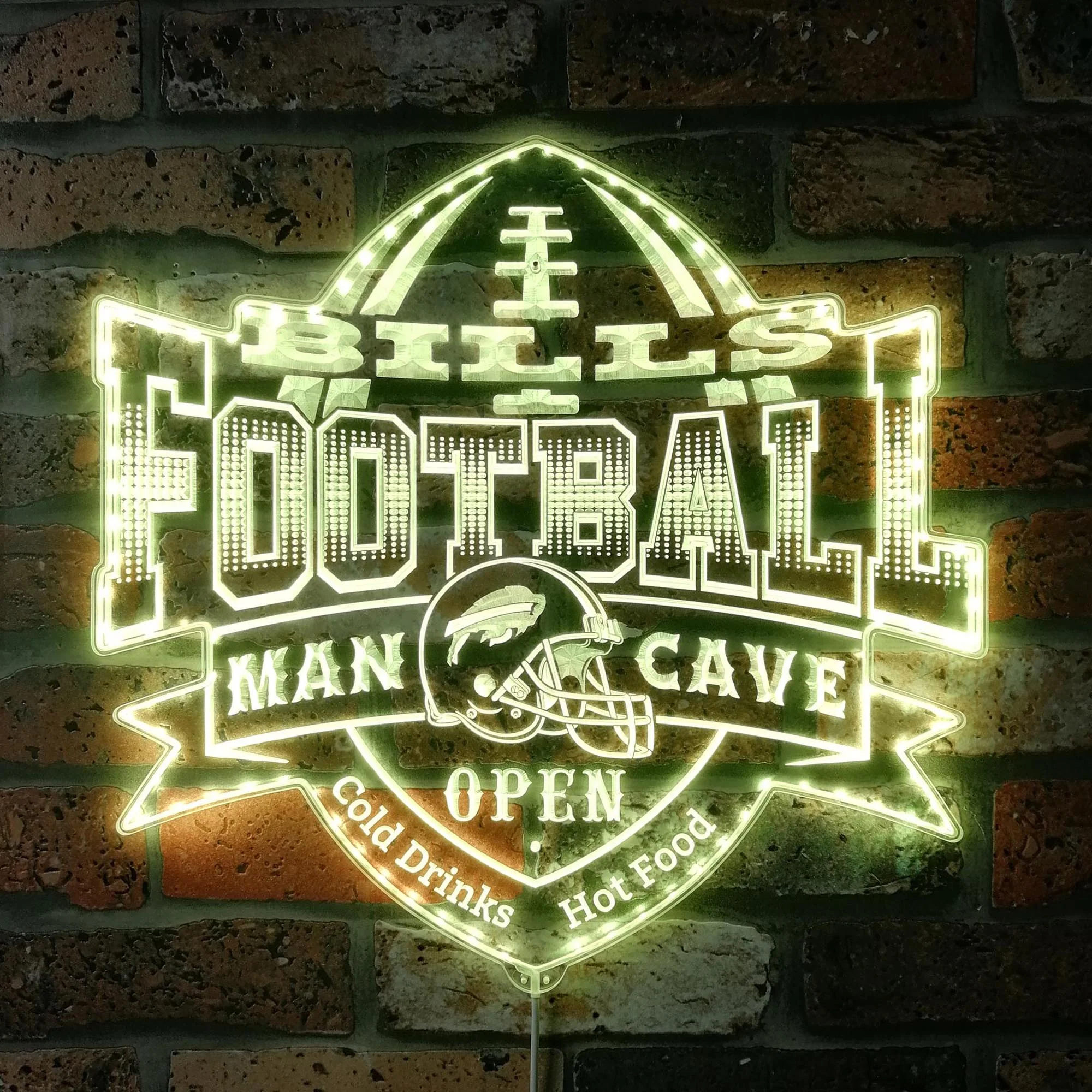 NFL Helmet Buffalo Bills Club Neon LED Sign with Dynamic RGB Colors - Image 7