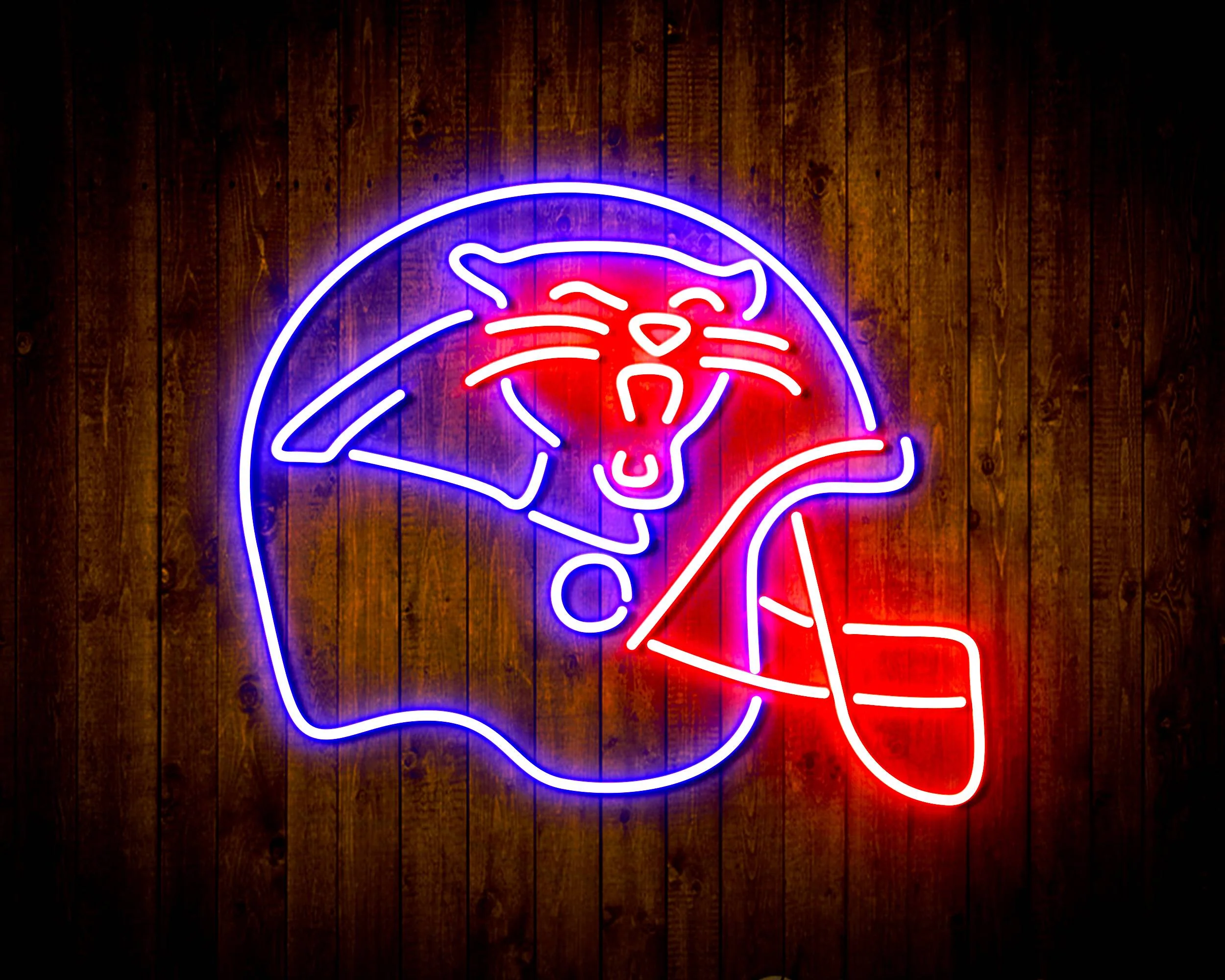 NFL Helmet Carolina Panthers Bar Neon Flex LED Sign - Image 3