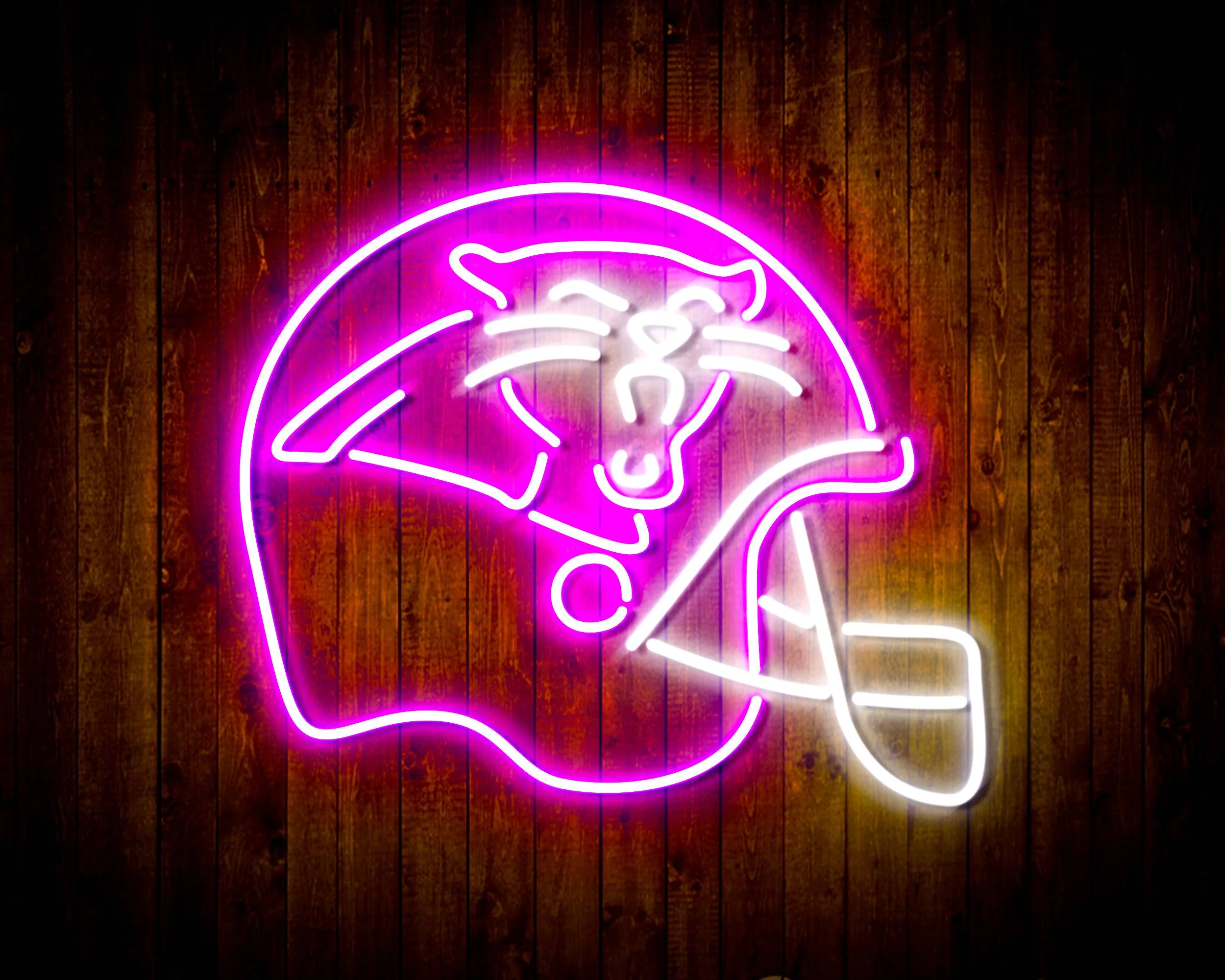 NFL Helmet Carolina Panthers Bar Neon Flex LED Sign - Image 4