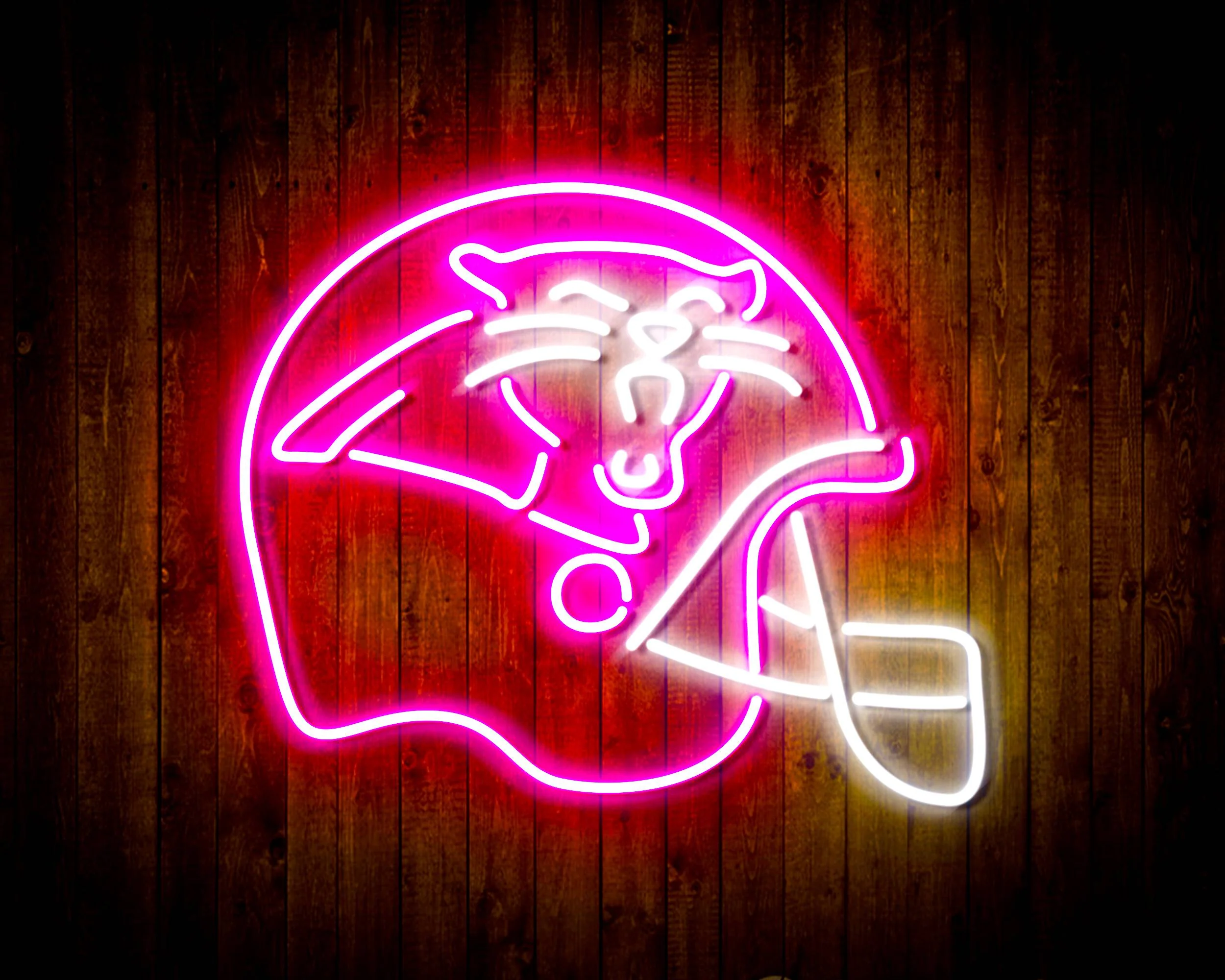NFL Helmet Carolina Panthers Bar Neon Flex LED Sign - Image 5