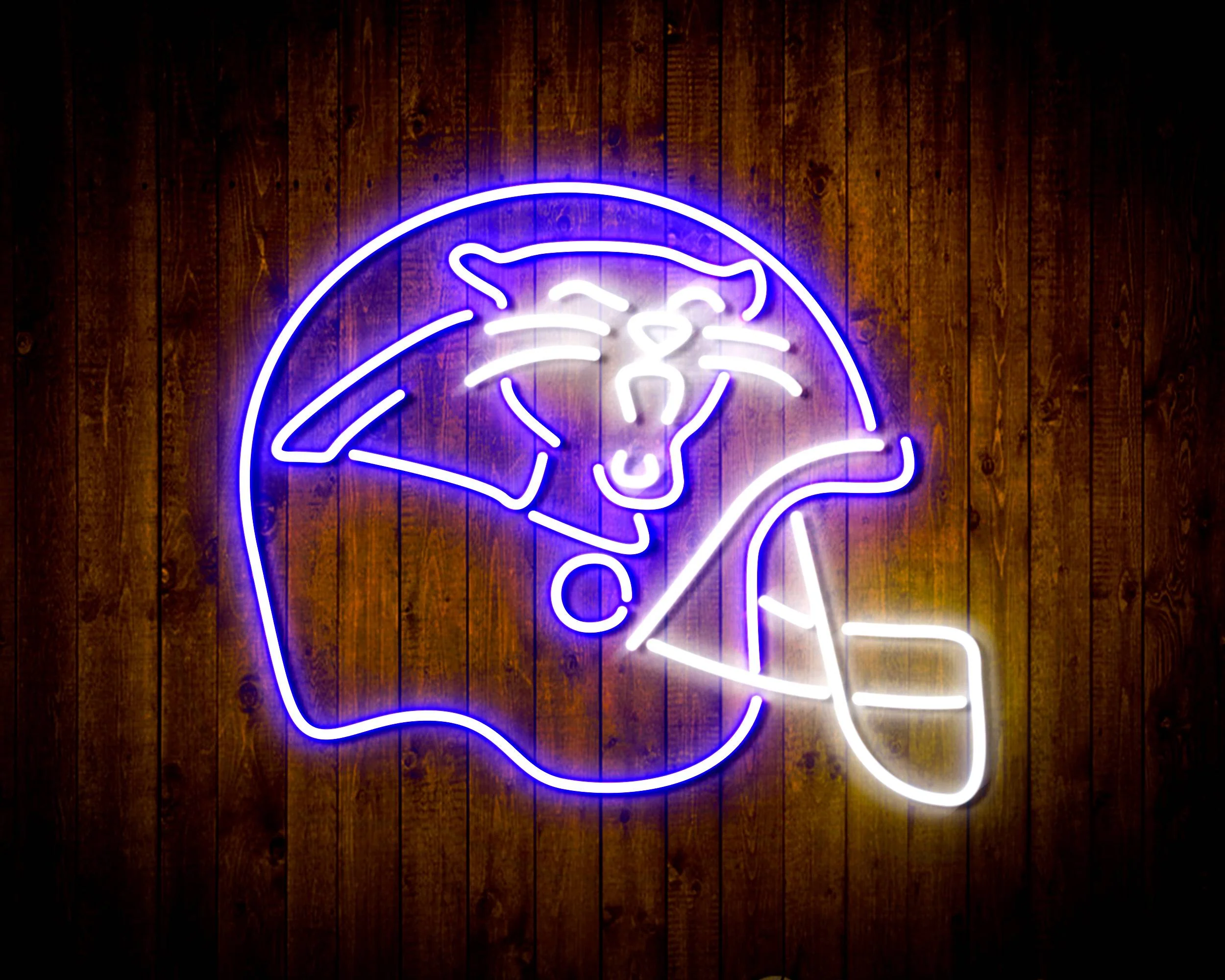 NFL Helmet Carolina Panthers Bar Neon Flex LED Sign - Image 6