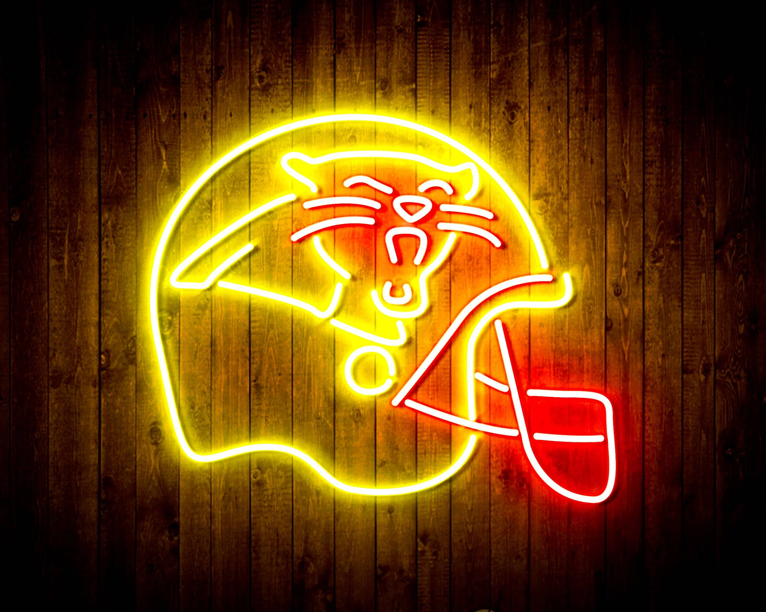 NFL Helmet Carolina Panthers Bar Neon Flex LED Sign - Image 8