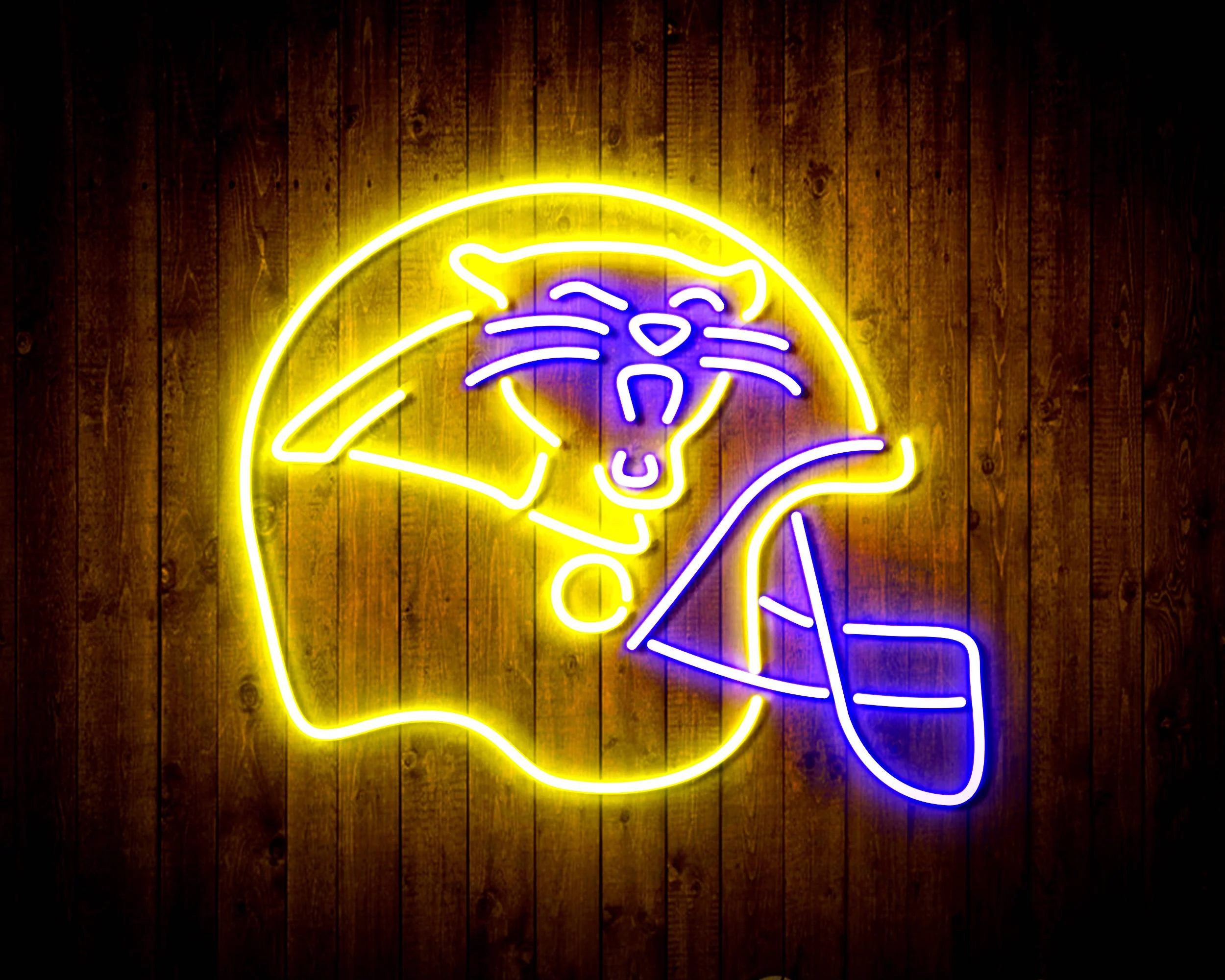 NFL Helmet Carolina Panthers Bar Neon Flex LED Sign - Image 9