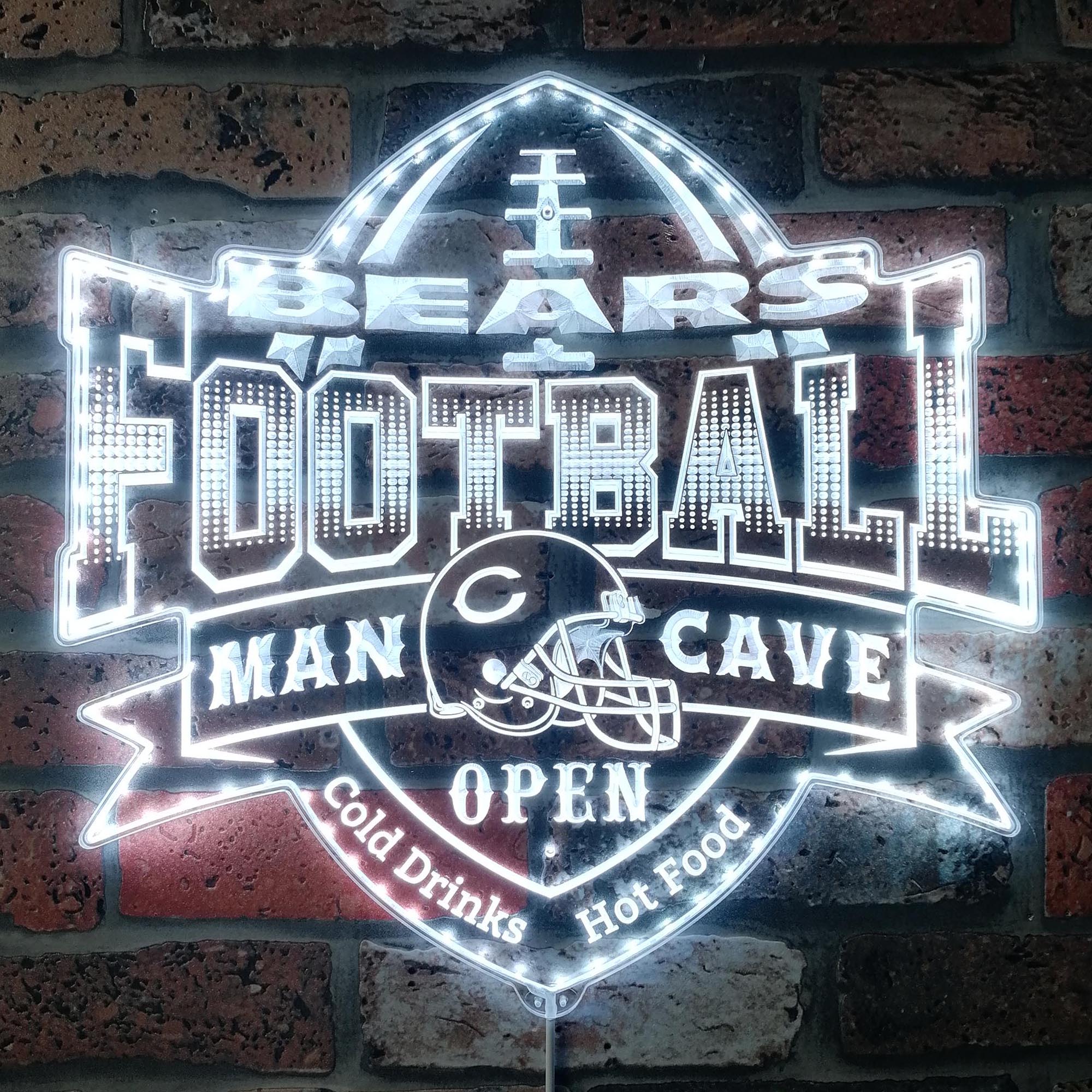 NFL Helmet Chicago Bears Club Neon LED Sign with Dynamic RGB Colors - Image 6