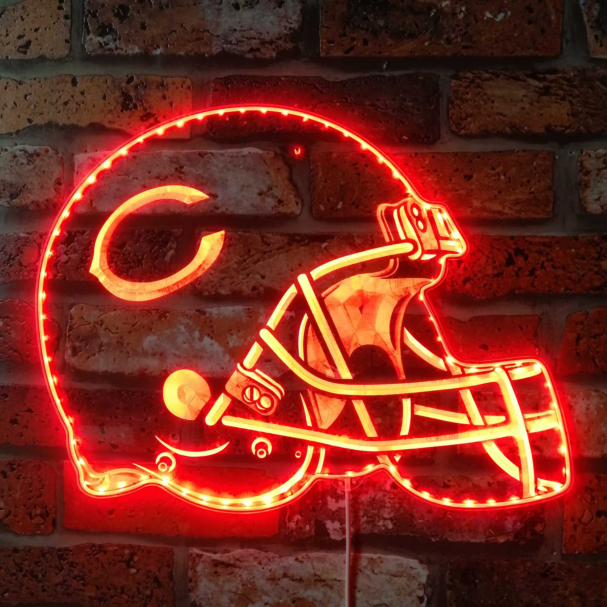 NFL Helmet Chicago Bears Club Neon LED Sign with Dynamic RGB Colors - Image 3