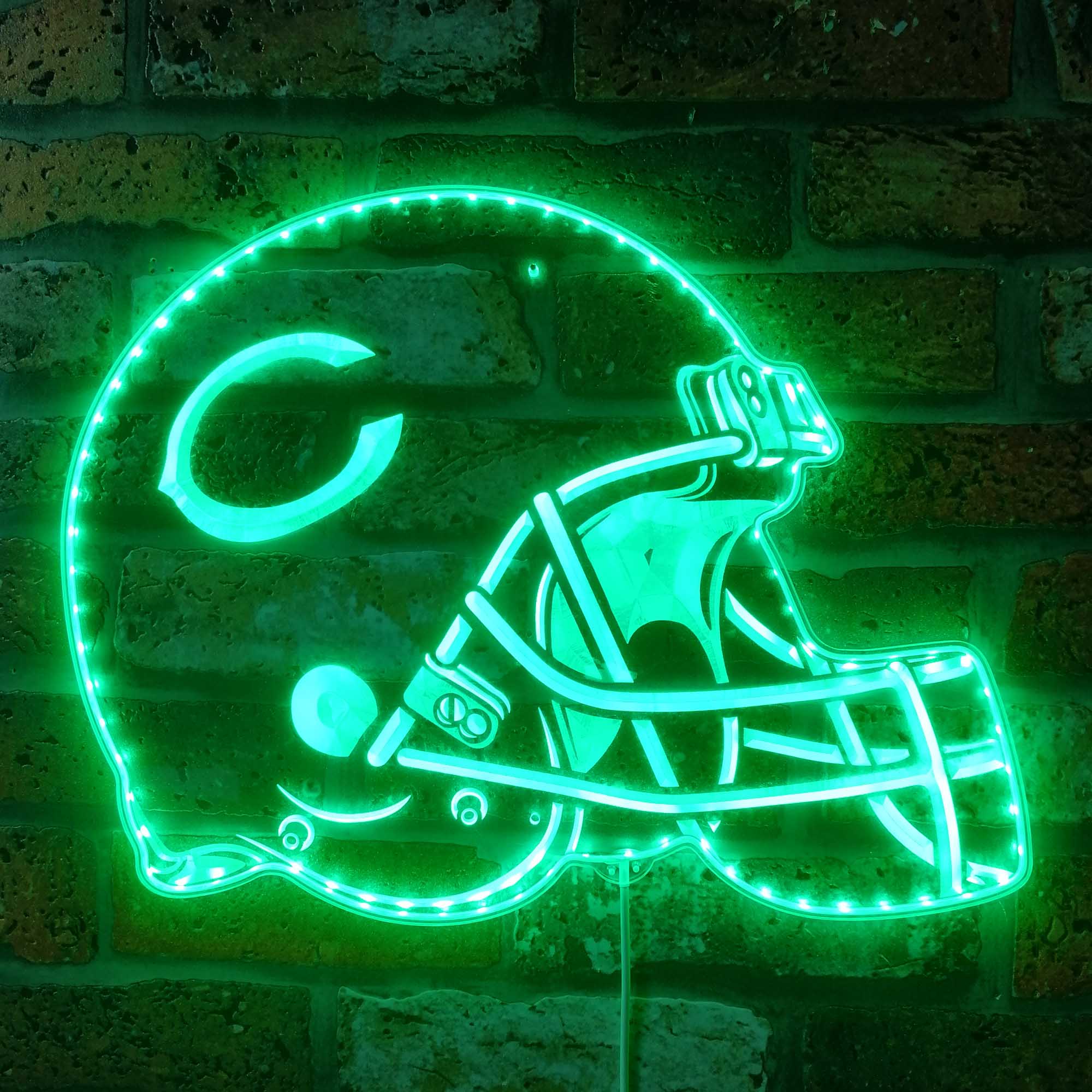 NFL Helmet Chicago Bears Club Neon LED Sign with Dynamic RGB Colors - Image 6